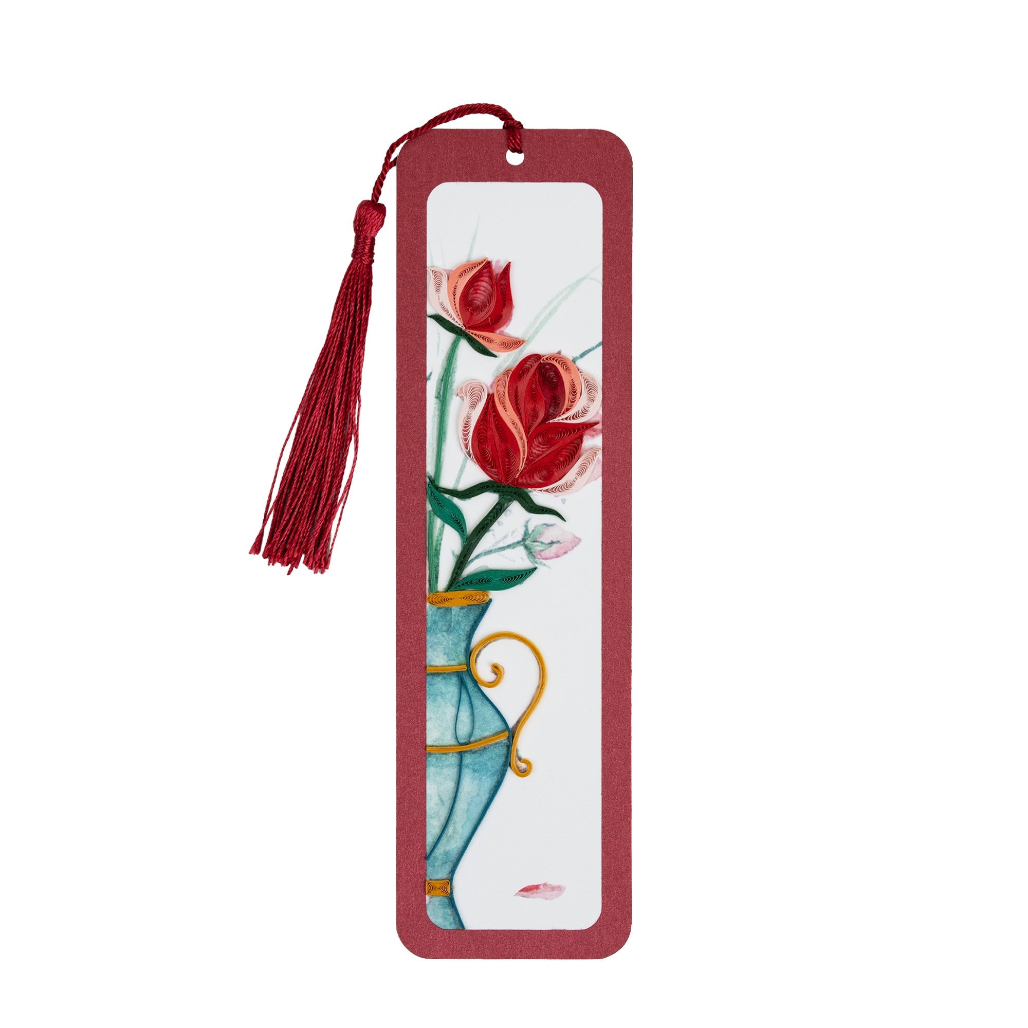 Victorian Rose Handmade Quilled Paper Bookmark - Quilling Card - Bookmark