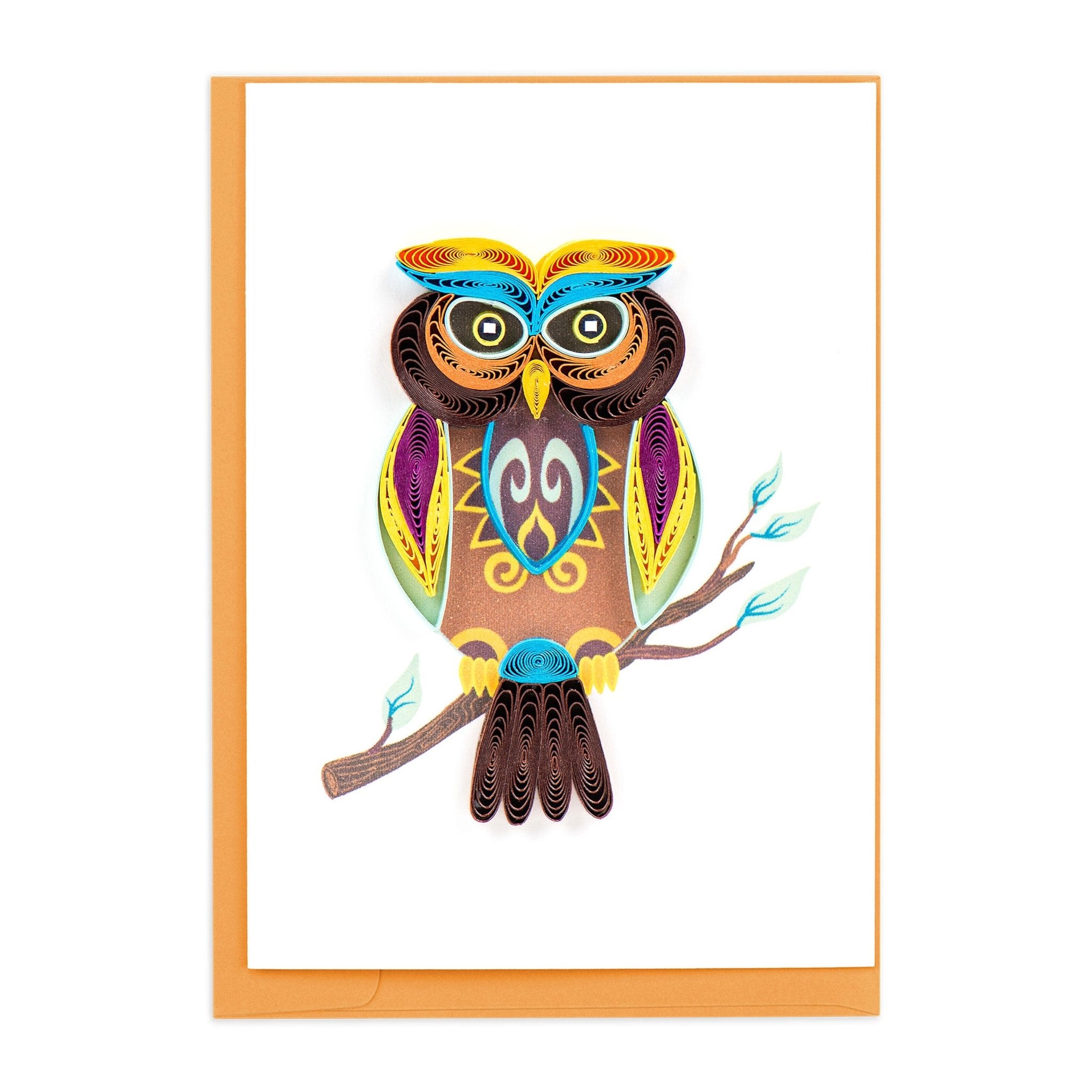 Quilled Decorative Owl Gift Enclosure Mini Card - Quilling Card - Gift Enclosure