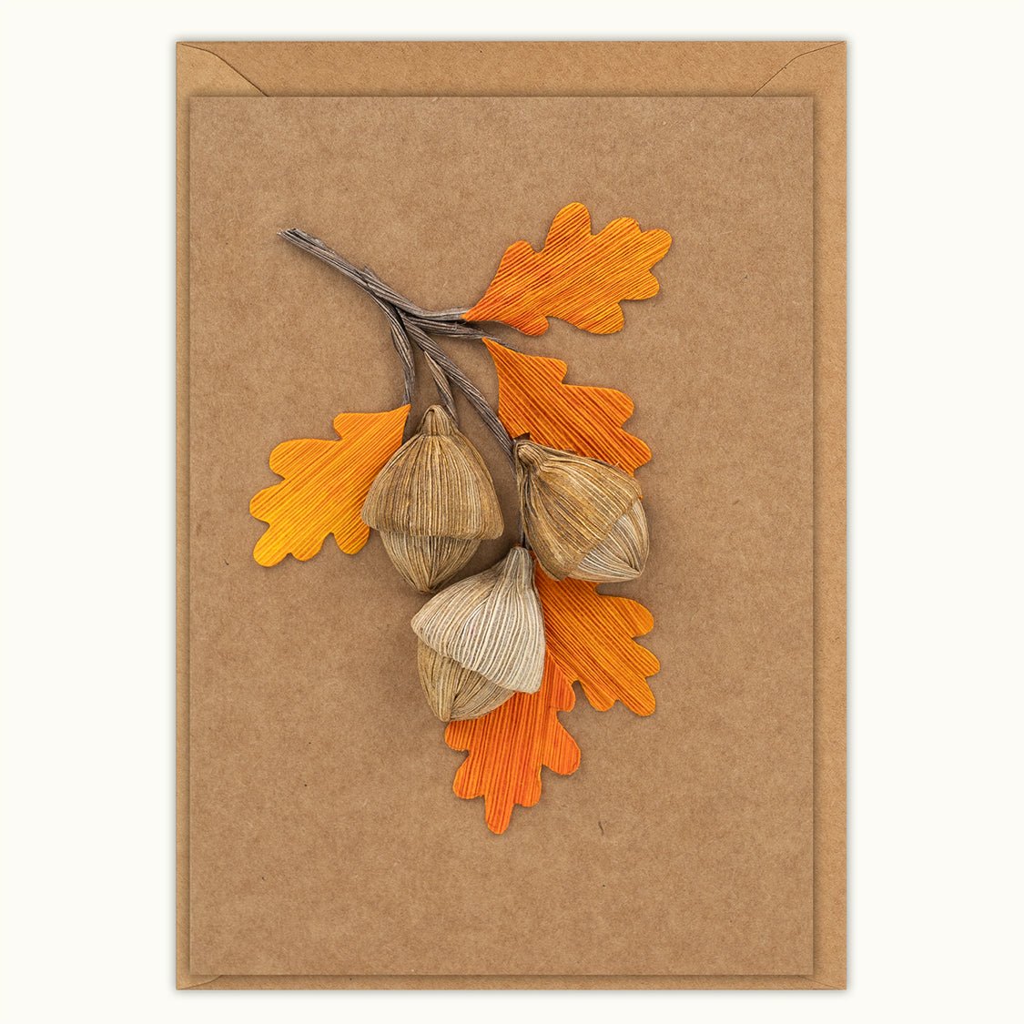 Handmade Acorns Greeting Card - Quilling Card