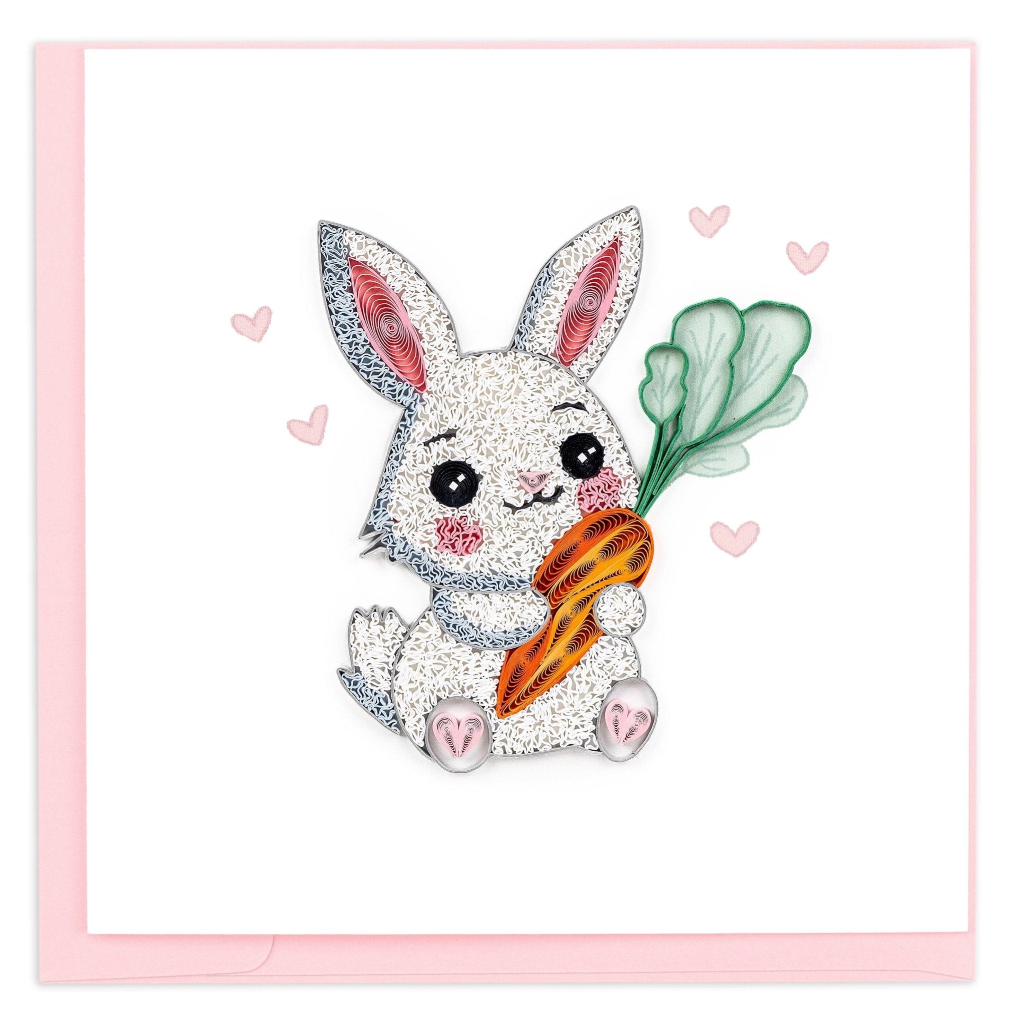 Quilled Kawaii Bunny Greeting Card - Quilling Card - Greeting Card