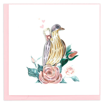 Quilled Carrier Pigeon Love Letter Greeting Card - Quilling Card - Greeting Card