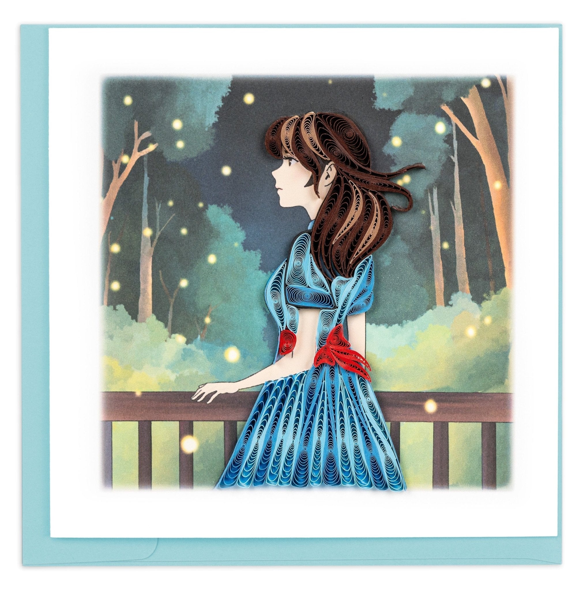 Quilled Anime Woman Greeting Card - Quilling Card - Greeting Card