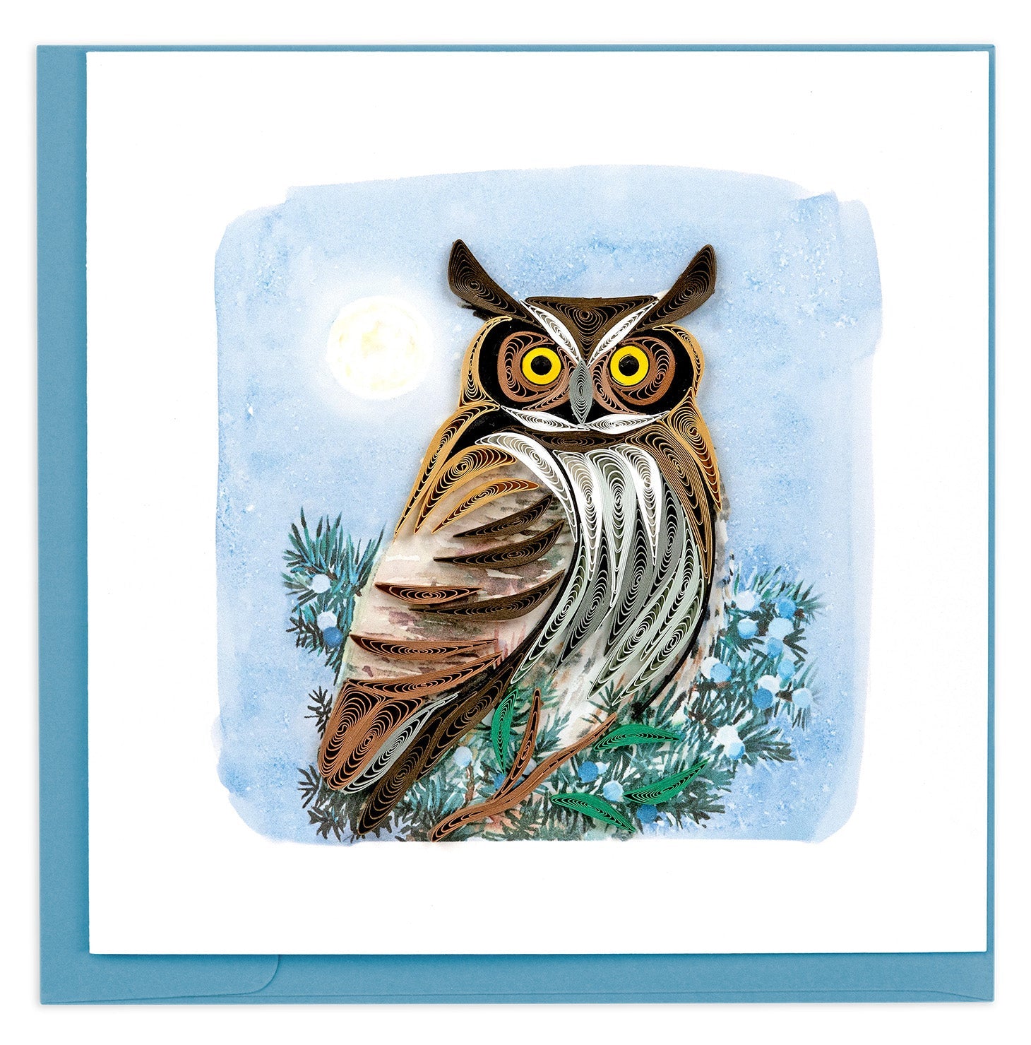 Quilled Great Horned Owl Greeting Card Quilled Great Horned Owl Greeting Card