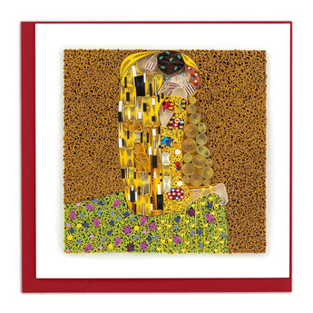 Quilled Artist Series - The Kiss, Klimt Greeting Card - Quilling Card - Greeting Card