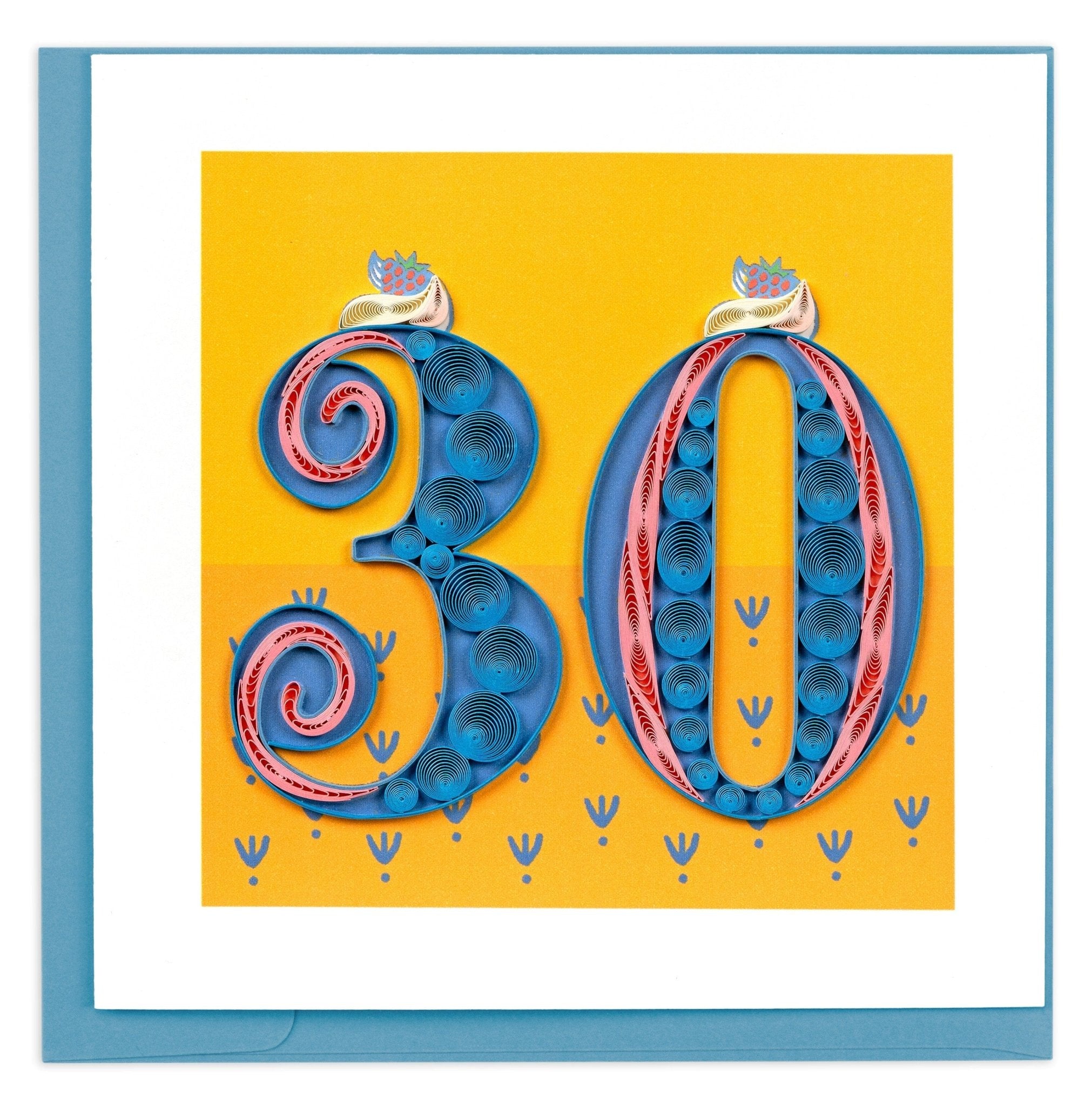 Quilled Birthday Milestone Greeting Card - 30 - Quilling Card - Greeting Card