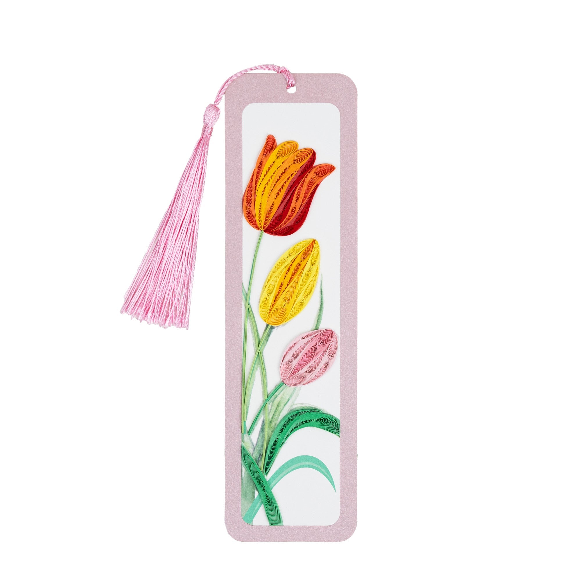 Colorful Tulips Handmade Quilled Paper Bookmark - Quilling Card - Bookmark
