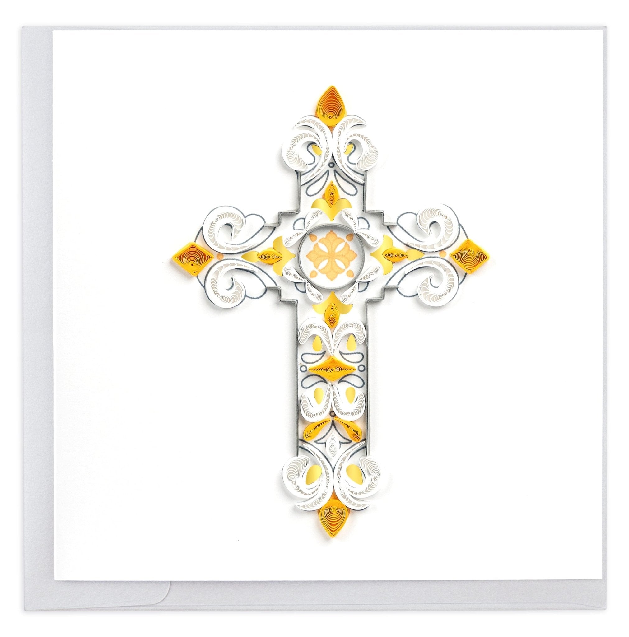 Quilled Ornate Cross Greeting Card