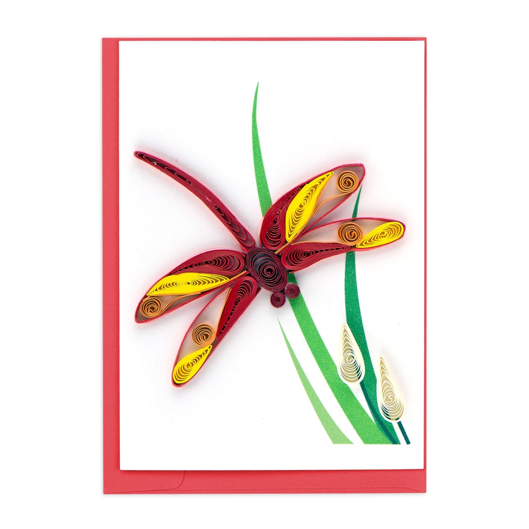 Quilled Dragonfly Gift Enclosure Mini Card - Quilling Card - Gift Enclosure