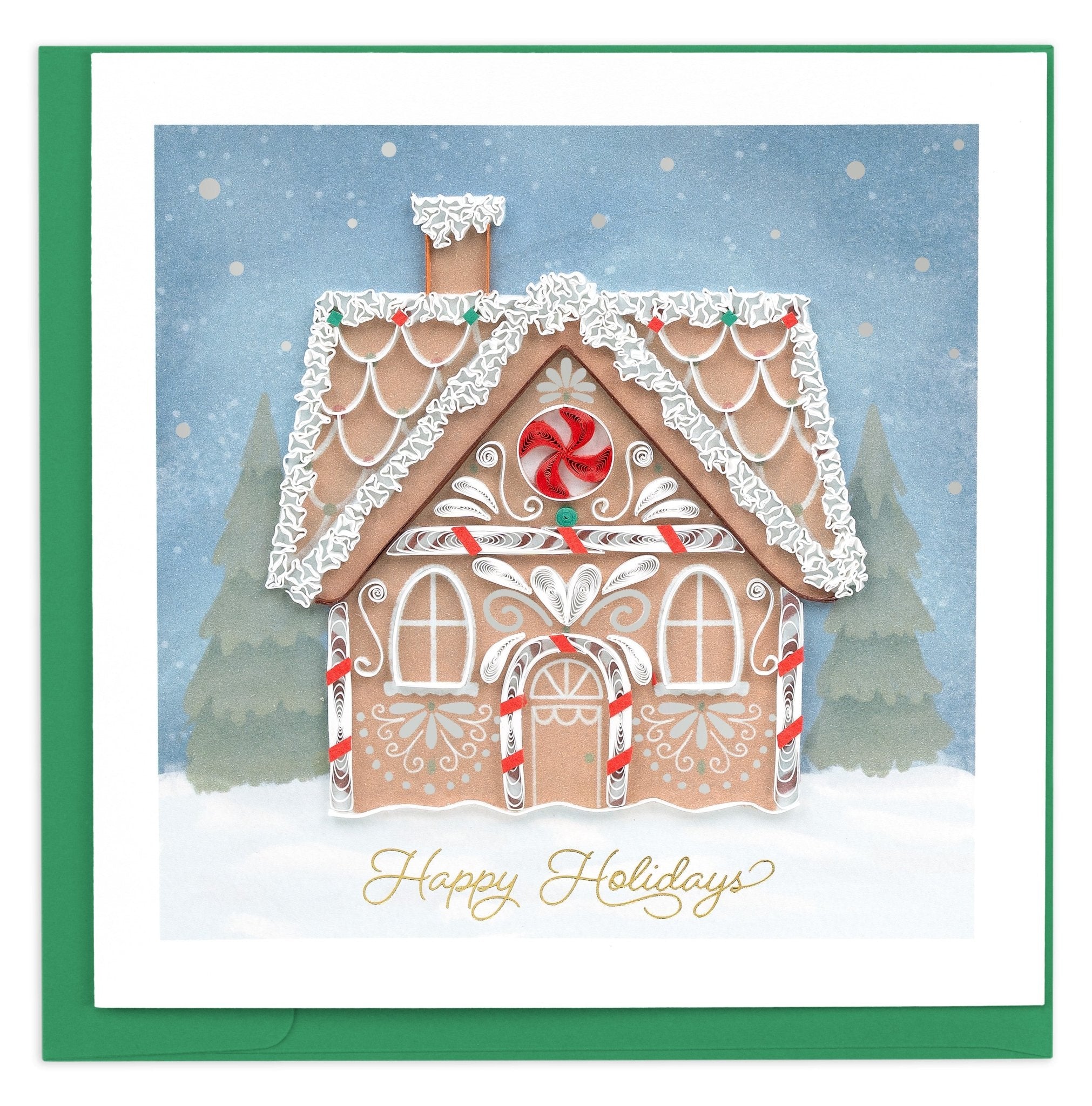 Quilled Gingerbread House Greeting Card - Quilling Card - Greeting Card