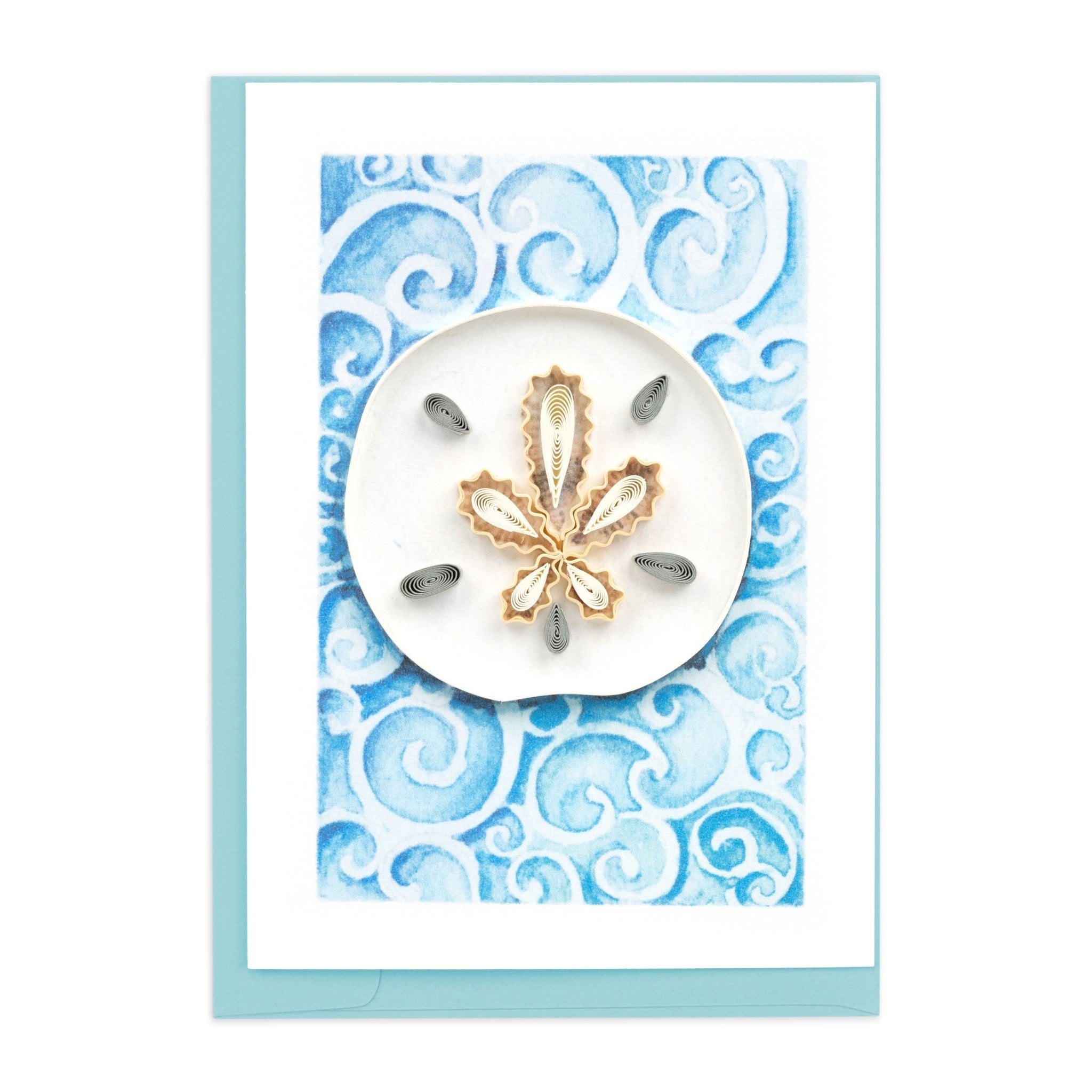 Quilled Sand Dollar Gift Enclosure Mini Card - Quilling Card - Gift Enclosure