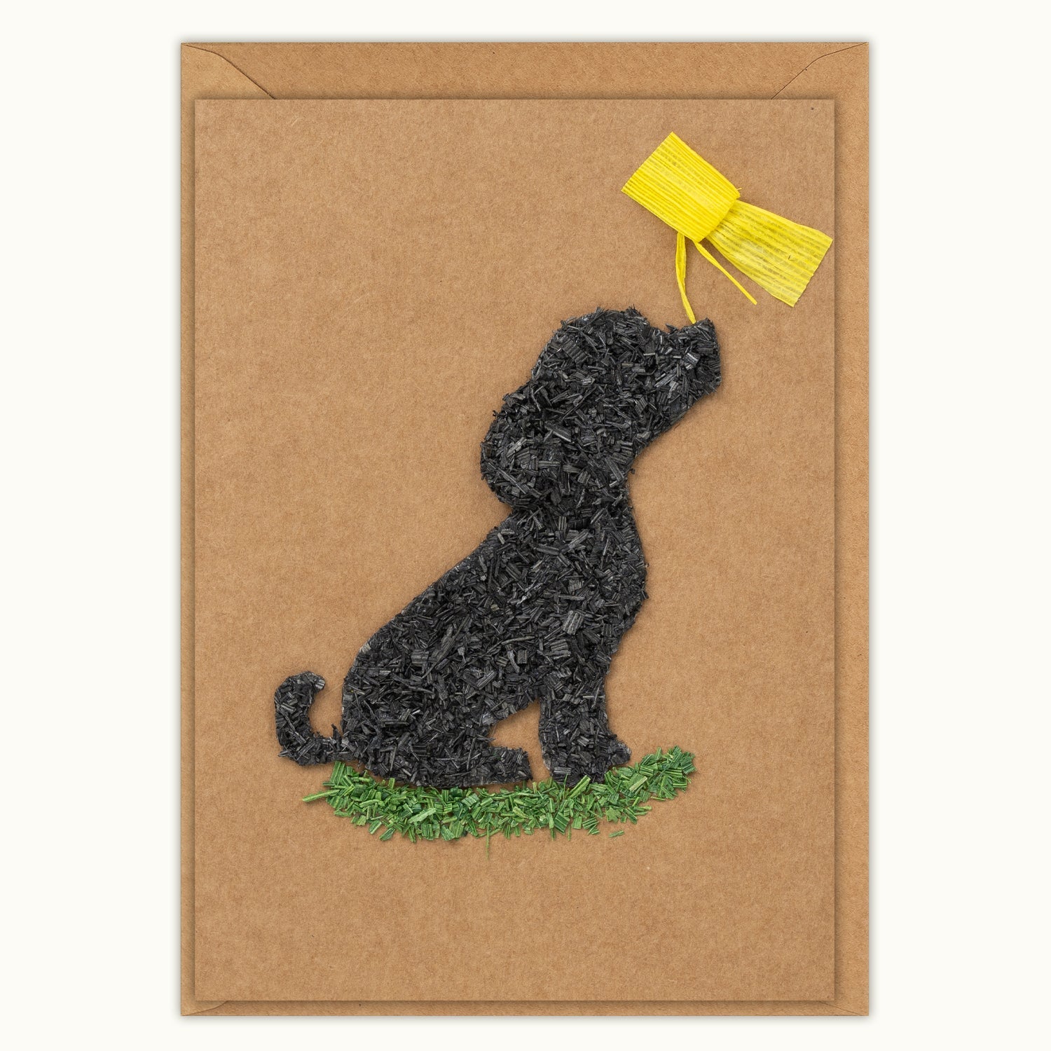 Dog with Butterfly Handmade Card - Quilling Card - Greeting Card