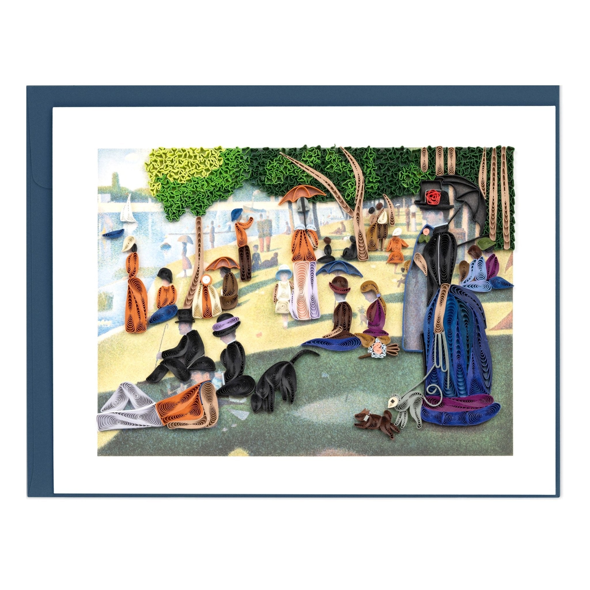 Quilled Artist Series - A Sunday Afternoon on the Island of La Grande Jatte, Seurat Greeting Card - Quilling Card - Greeting Card