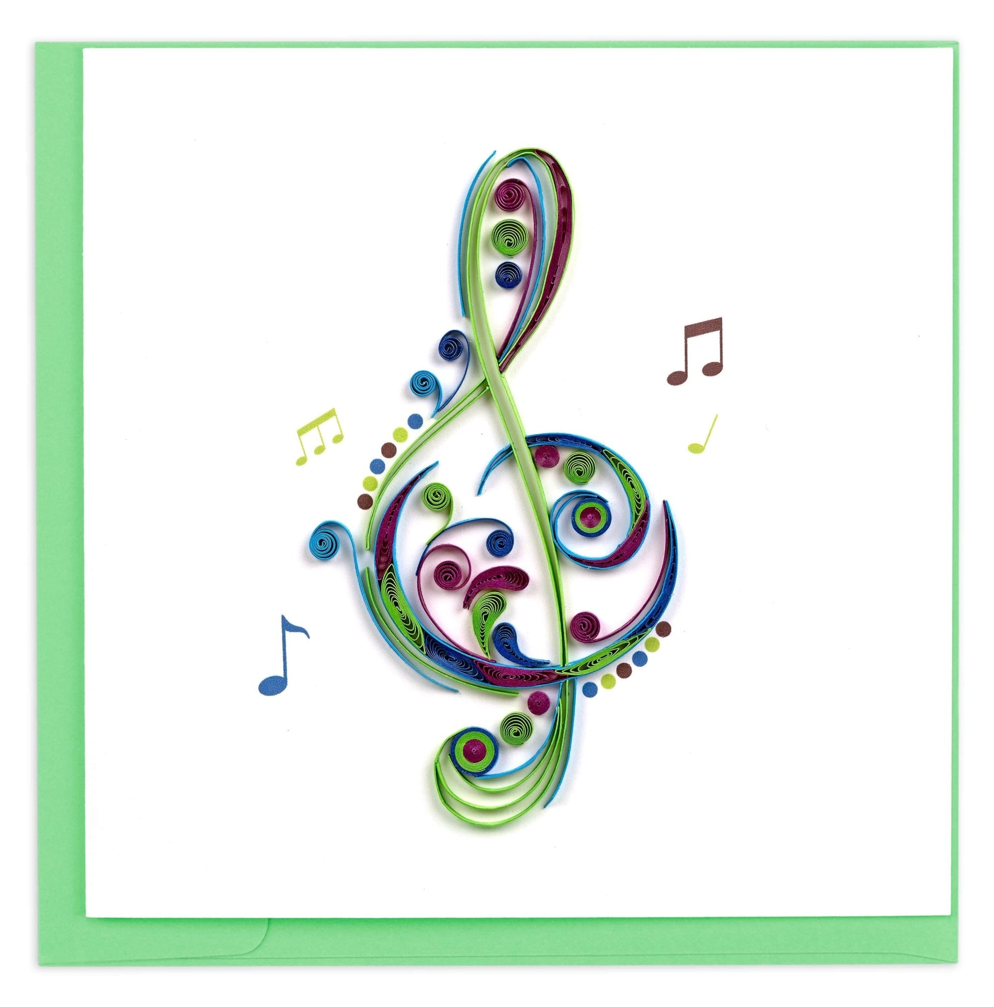 Quilled Treble Clef Greeting Card - Quilling Card - Greeting Card