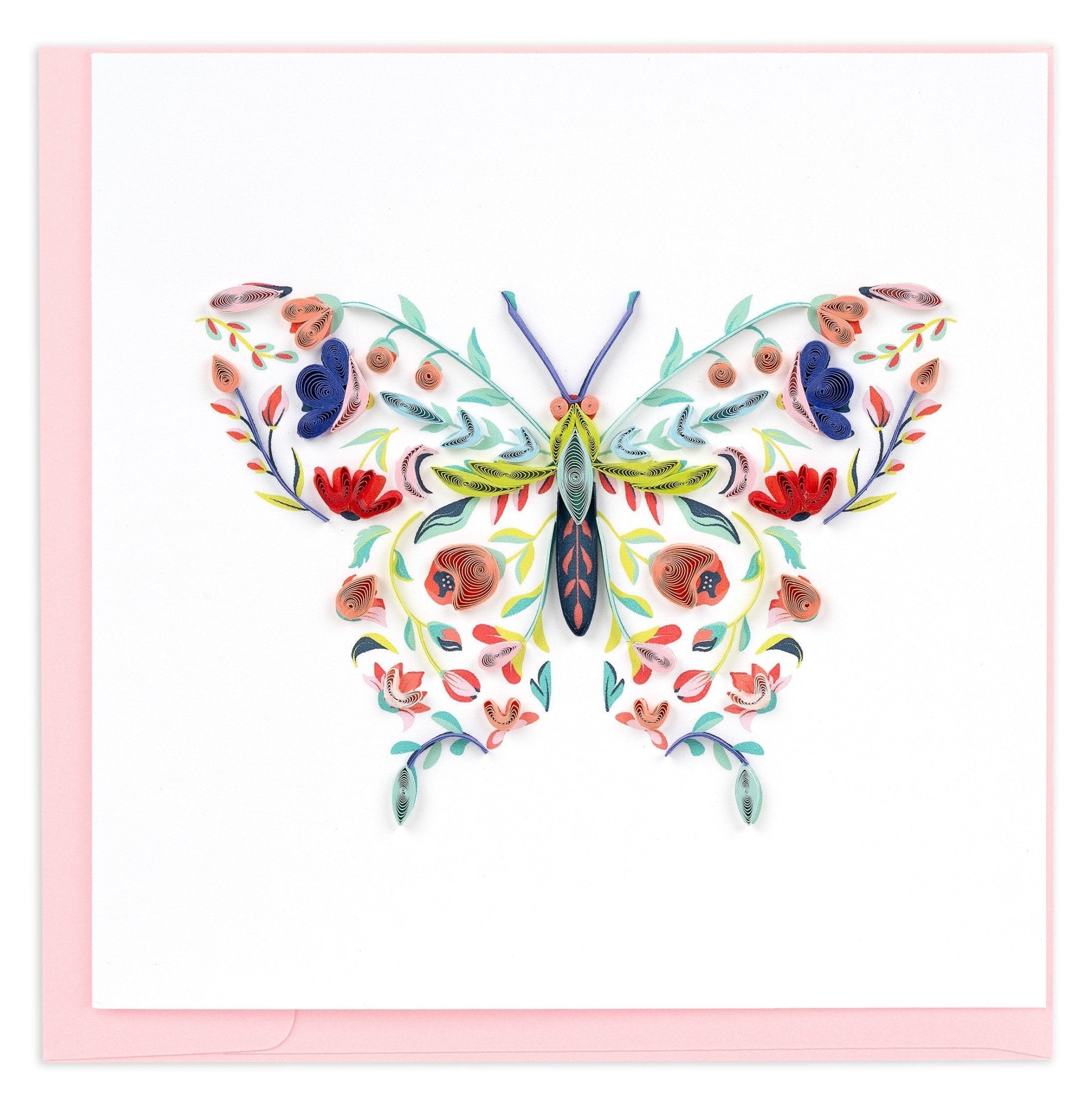 Quilled Floral Butterfly Greeting Card - Quilling Card - Greeting Card