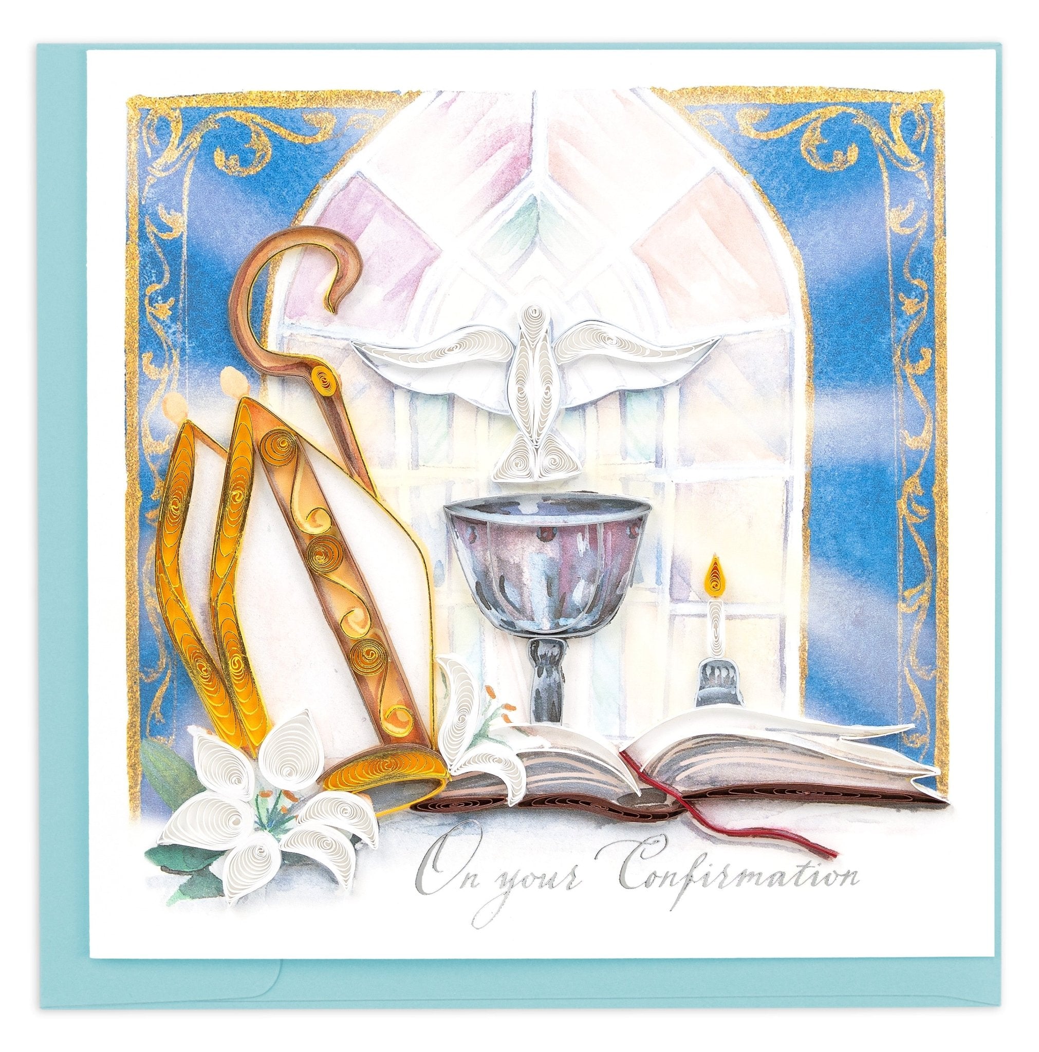 Quilled Confirmation Greeting Card - Quilling Card - Greeting Card
