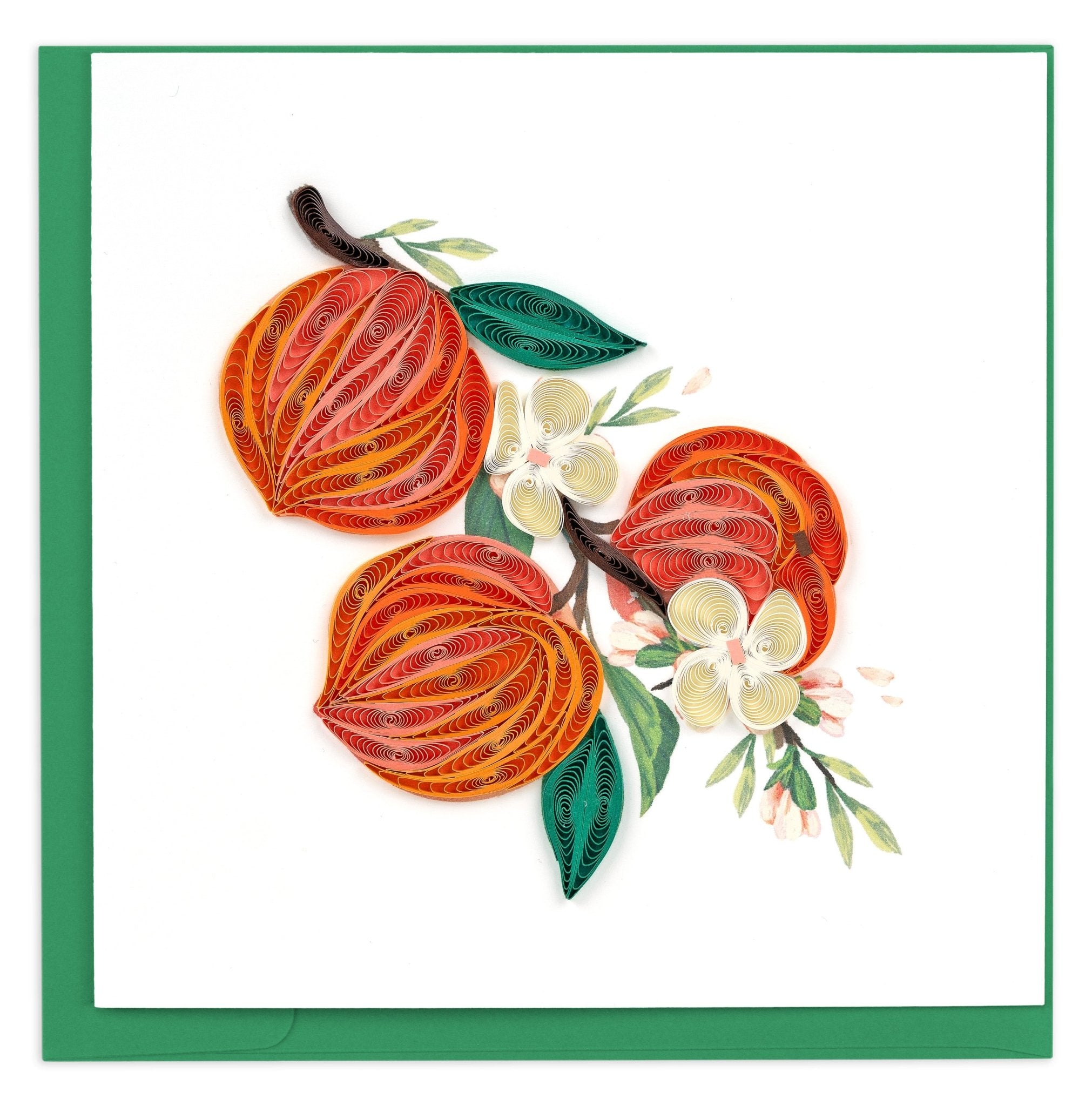 Quilled Peaches Greeting Card - Quilling Card - Greeting Card