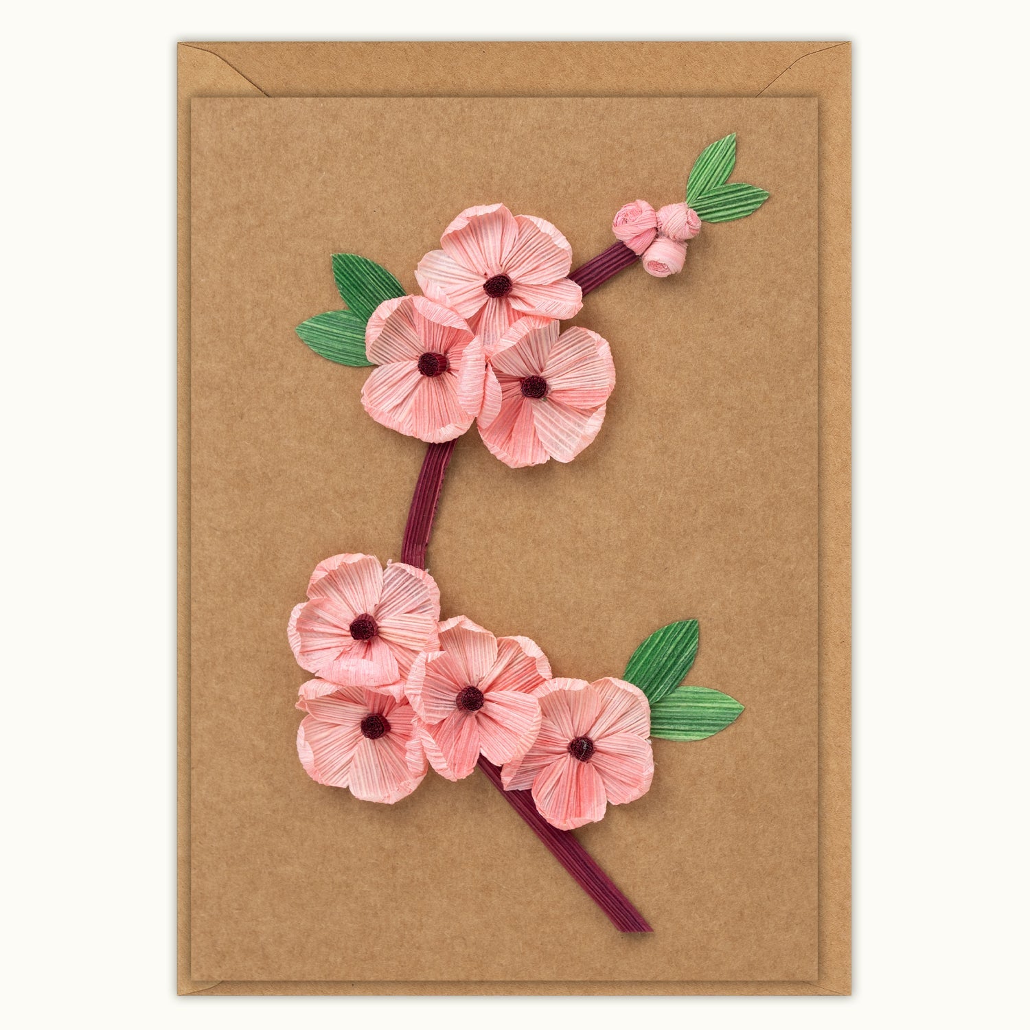 Cherry Blossom Handmade Card - Quilling Card - Greeting Card