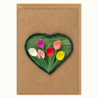 Garden Heart Handmade Card - Quilling Card - Greeting Card
