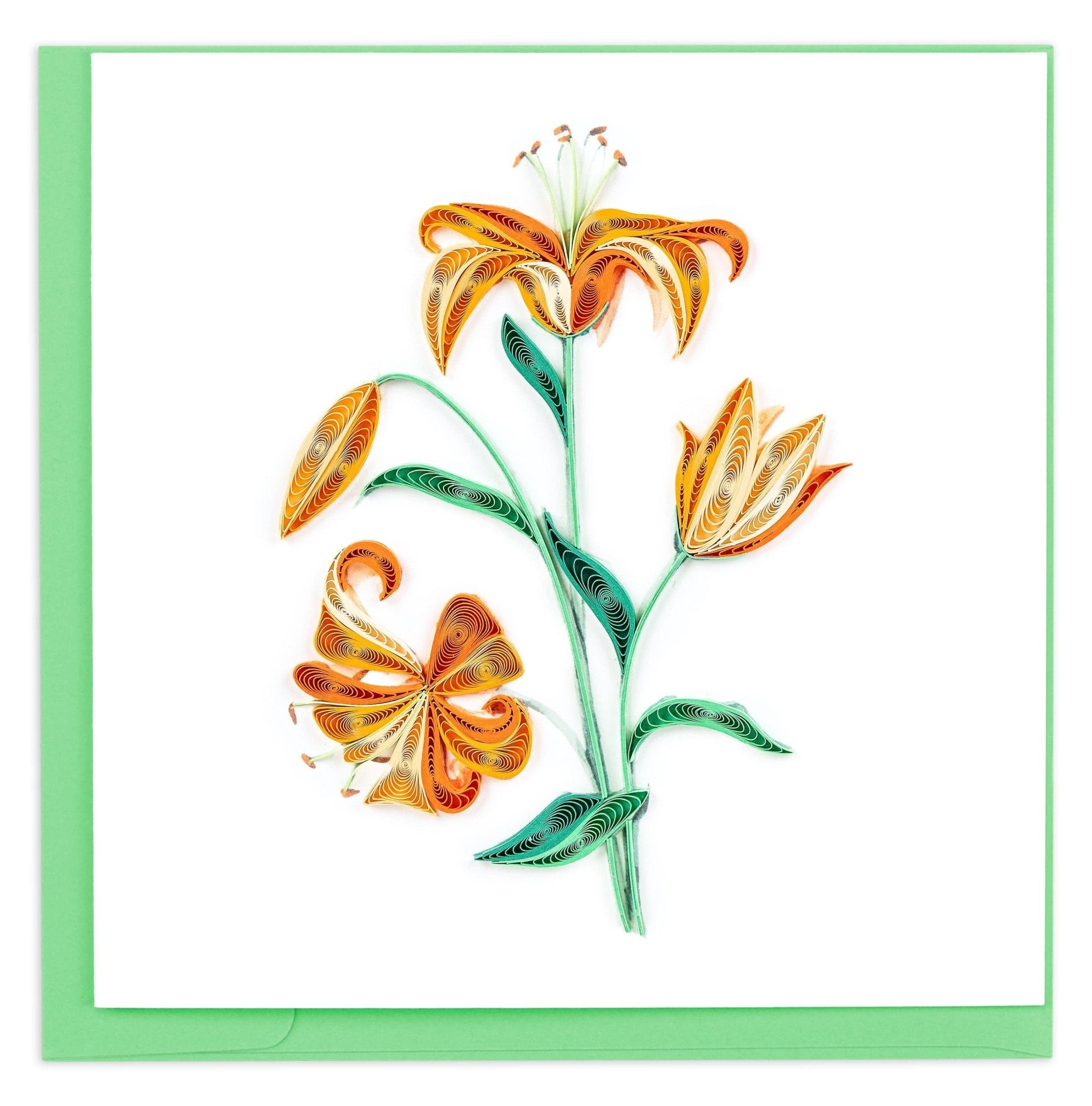 Quilled Tiger Lilies Greeting Card - Quilling Card - Greeting Card