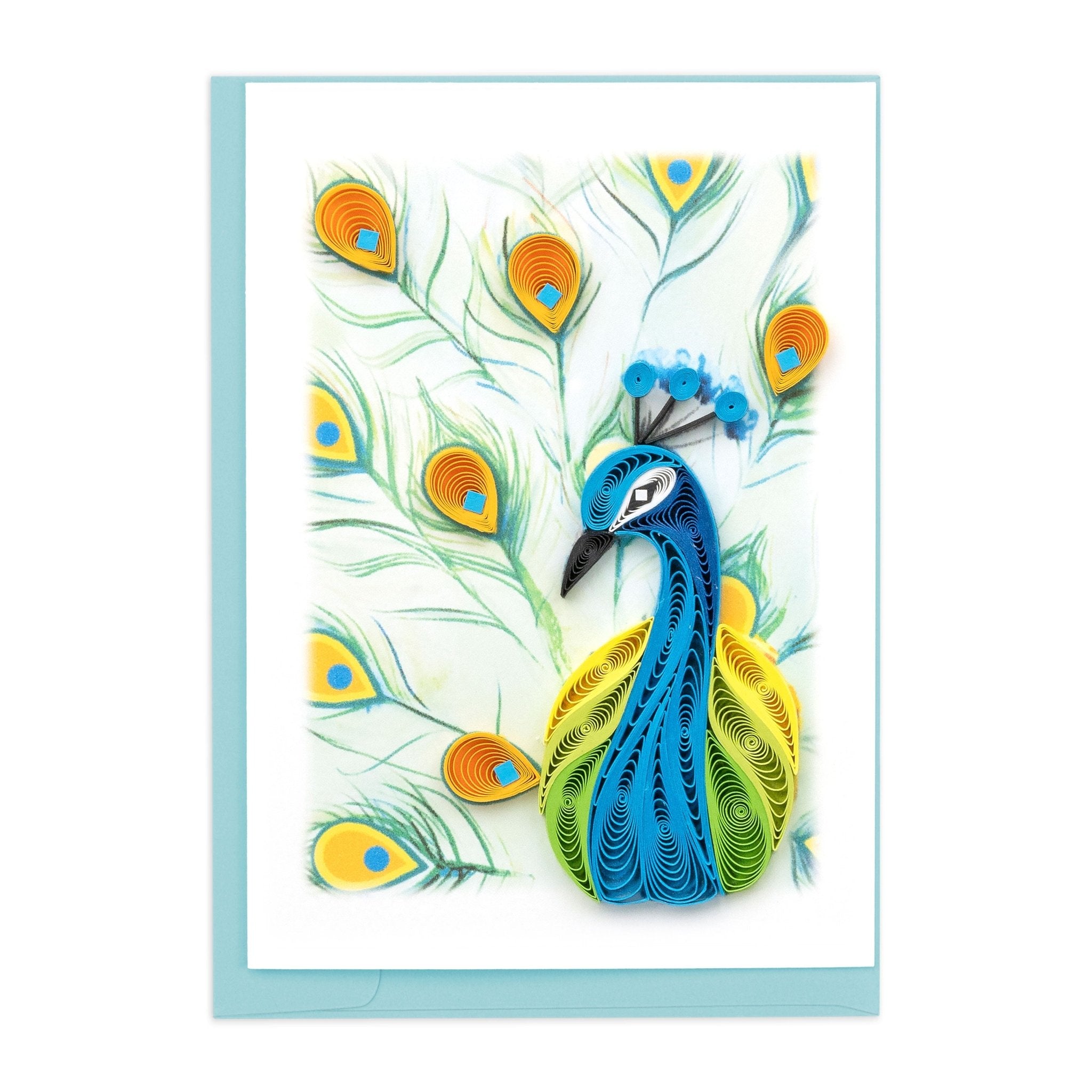 Quilled Peacock Gift Enclosure Mini Card - Quilling Card - Gift Enclosure