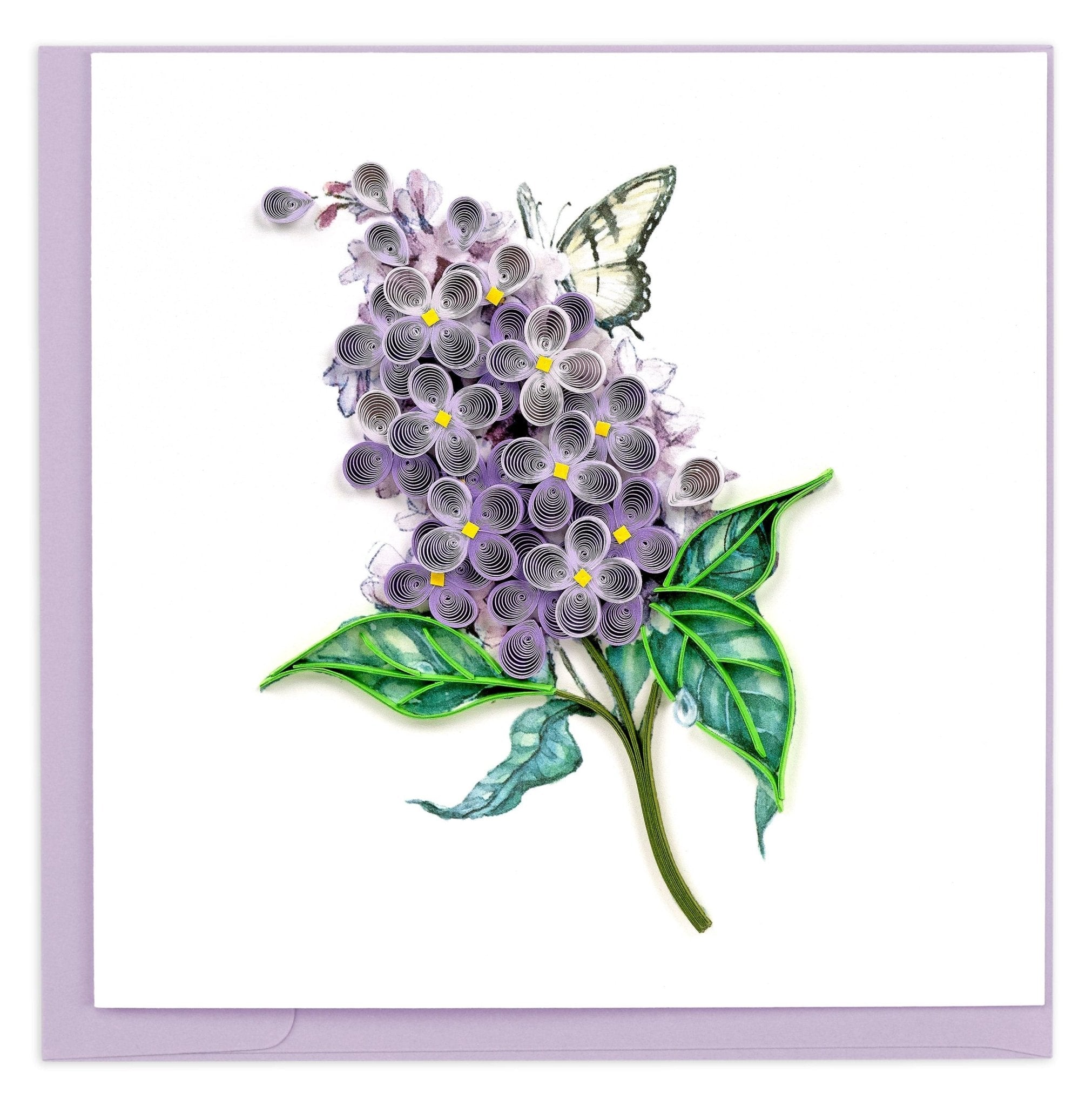 Quilled Lilac Flowers Greeting Card - Quilling Card - Greeting Card