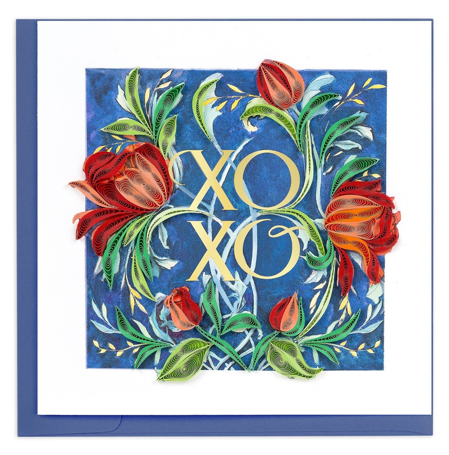 Quilled XOXO Roses Greeting Card