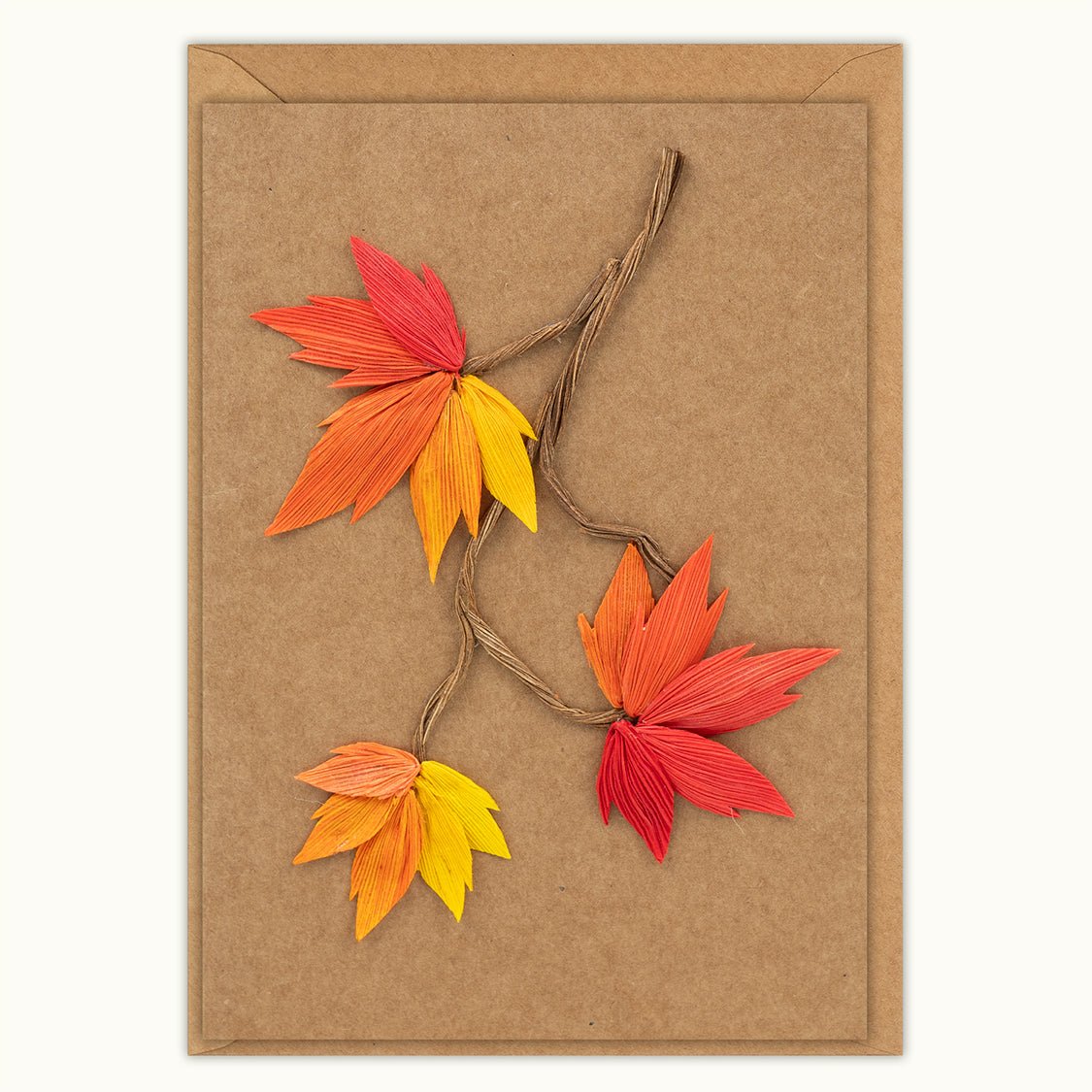 Handmade Autumn Leaves Greeting Card - Quilling Card