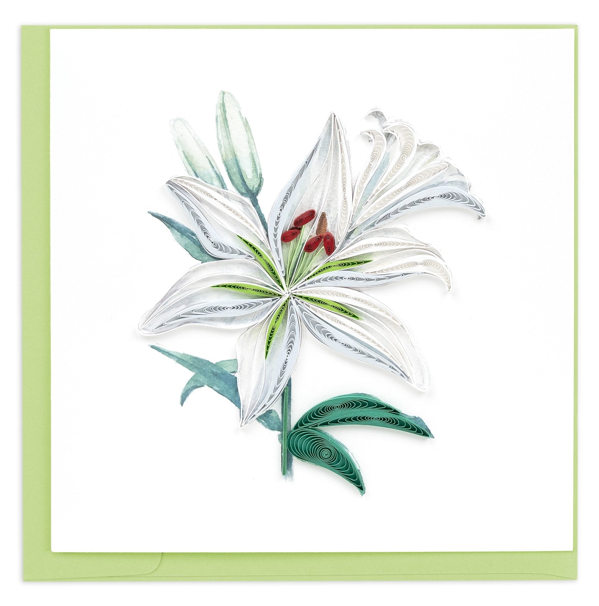 Quilled Madonna Lily Bloom Greeting Card - Quilling Card - Greeting Card