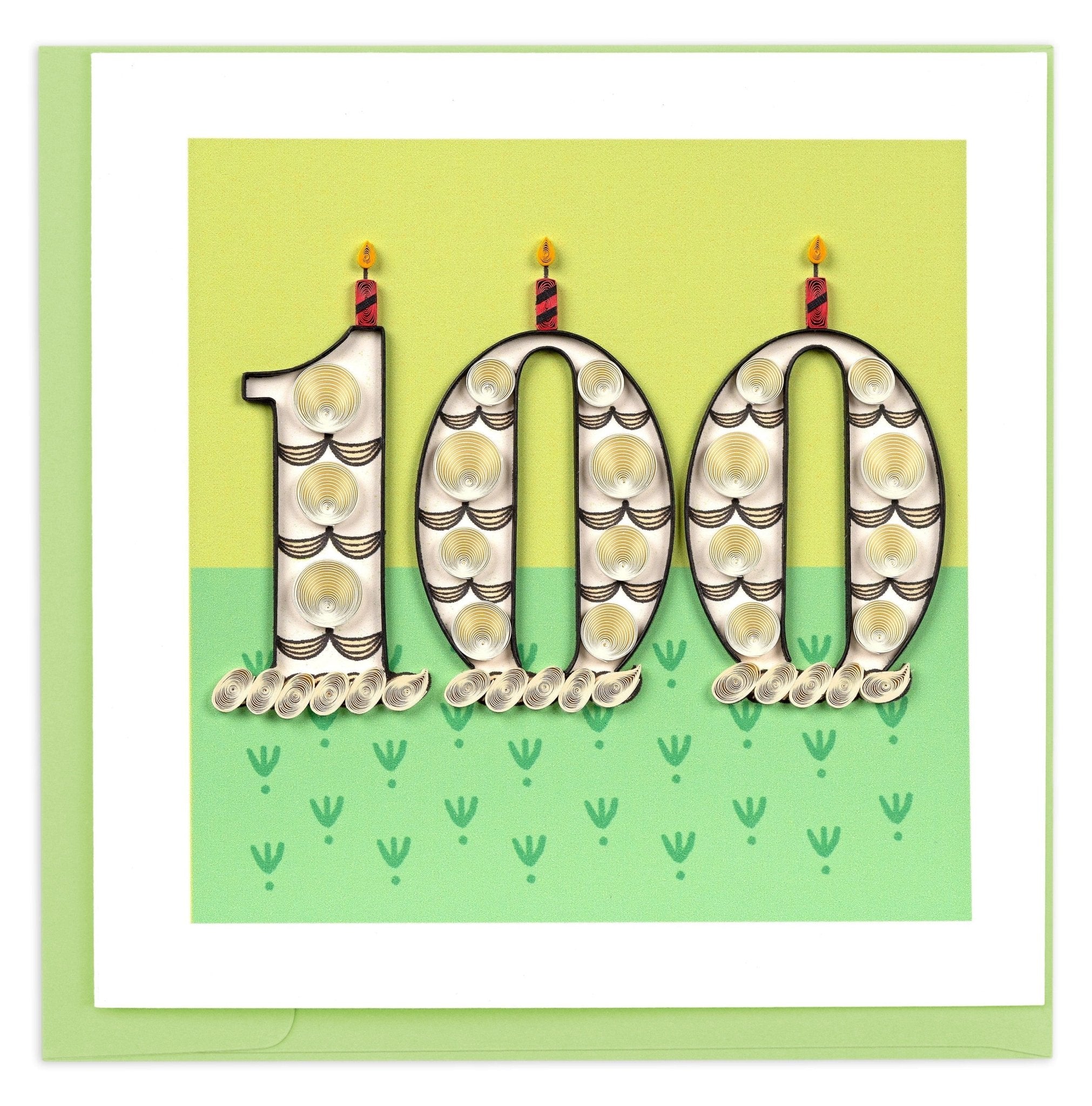Quilled Birthday Milestone Greeting Card - 100 - Quilling Card - Greeting Card