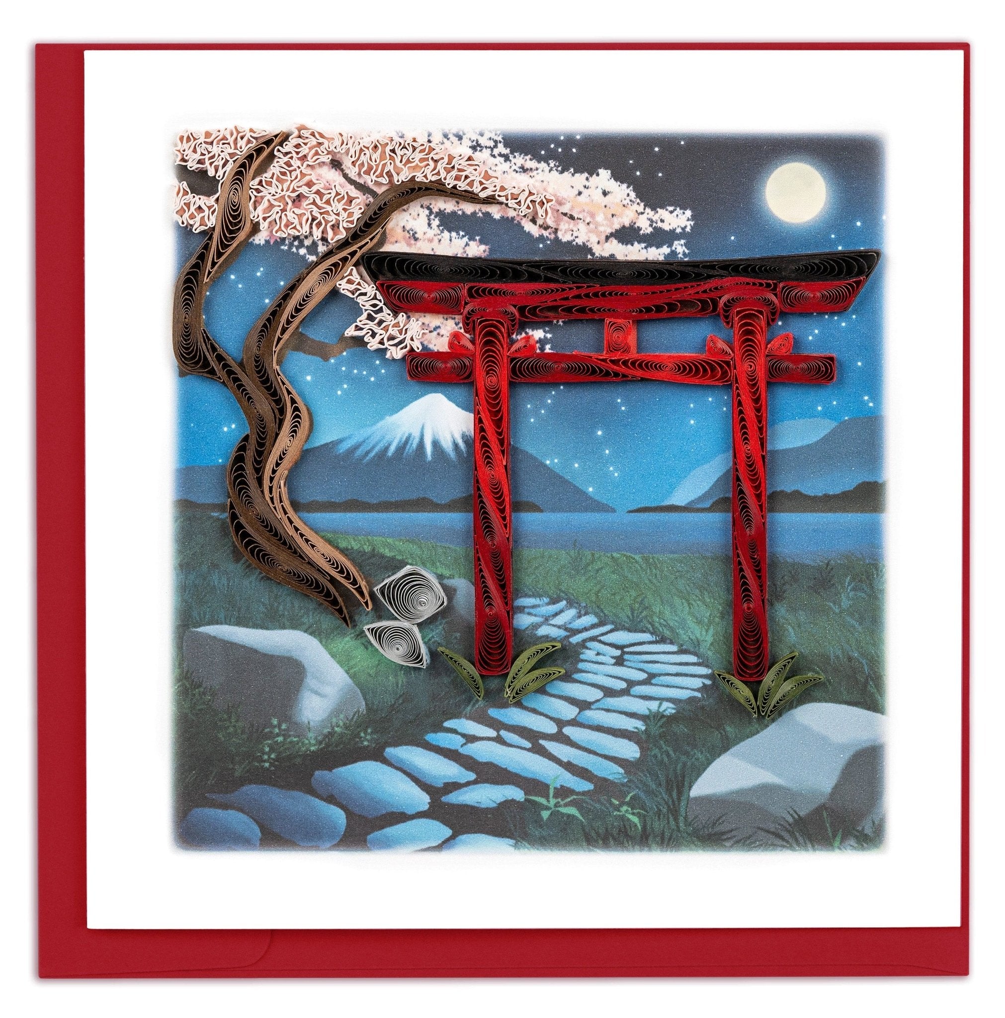 Quilled Torii Gate Greeting Card - Quilling Card - Greeting Card