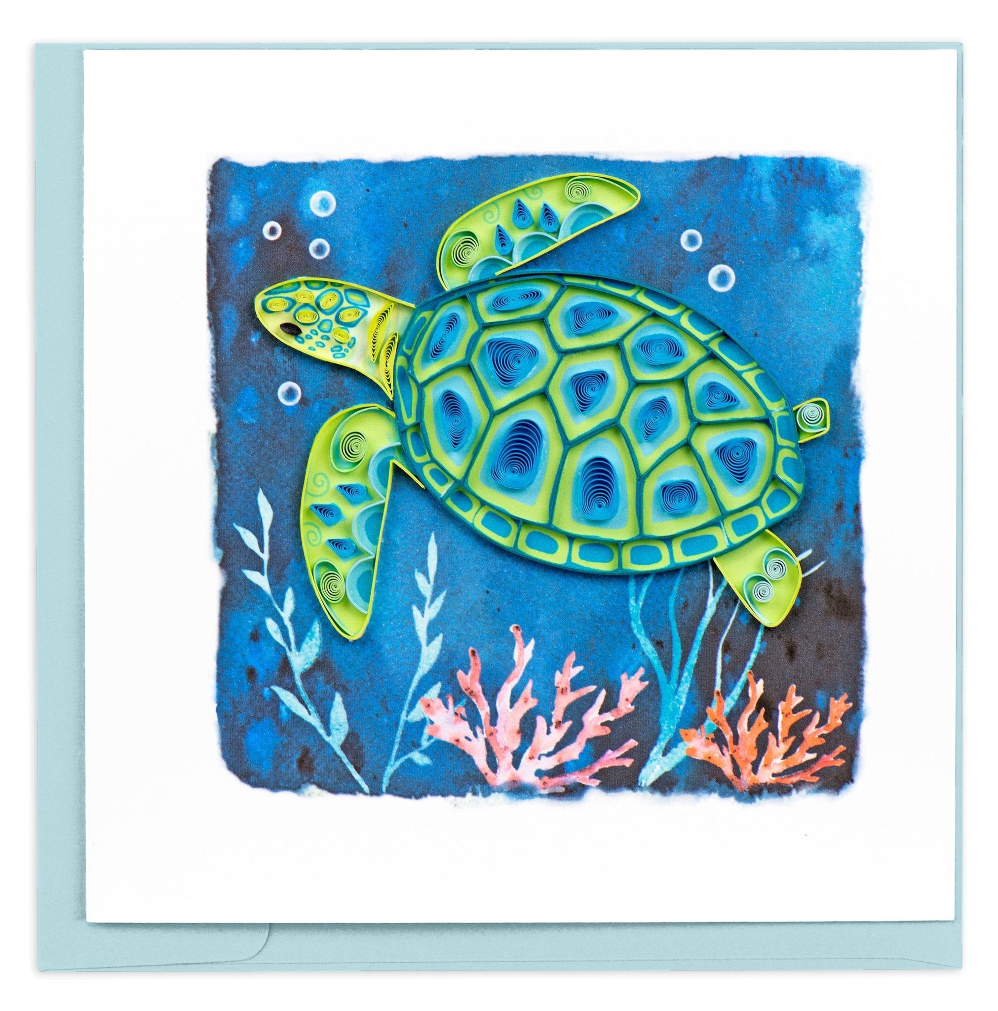 Quilled Decorative Sea Turtle Greeting Card - Quilling Card - Greeting Card