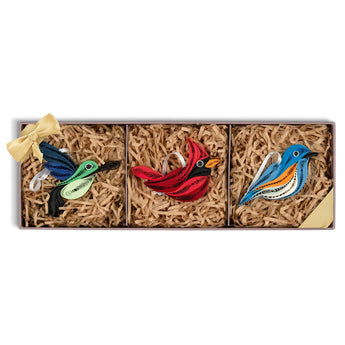 Quilled Bird Ornaments Box Set - Quilling Card - Ornament