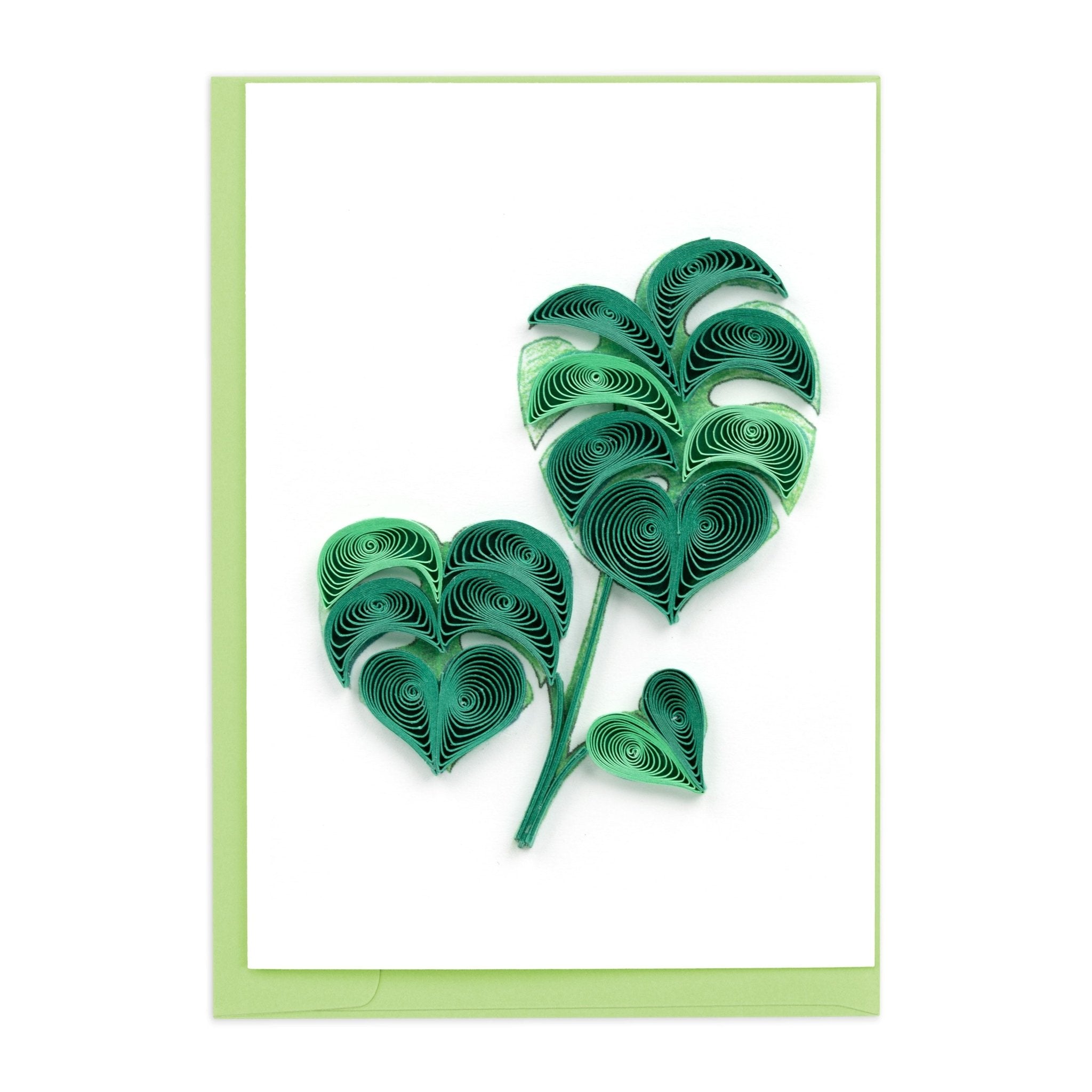 Quilled Monstera Leaf Gift Enclosure Mini Card - Quilling Card - Gift Enclosure