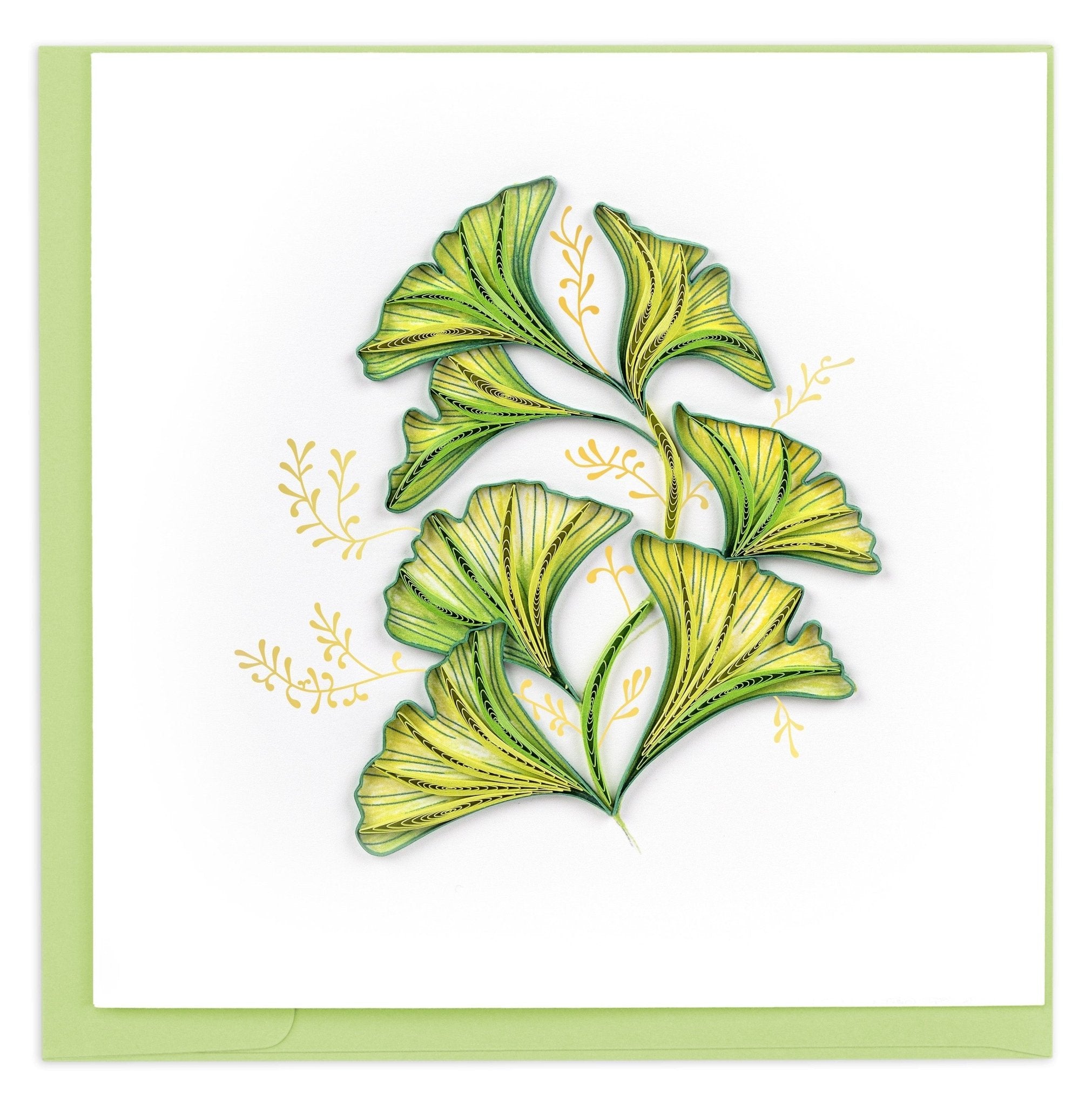 Quilled Ginkgo Leaves Greeting Card - Quilling Card - Greeting Card