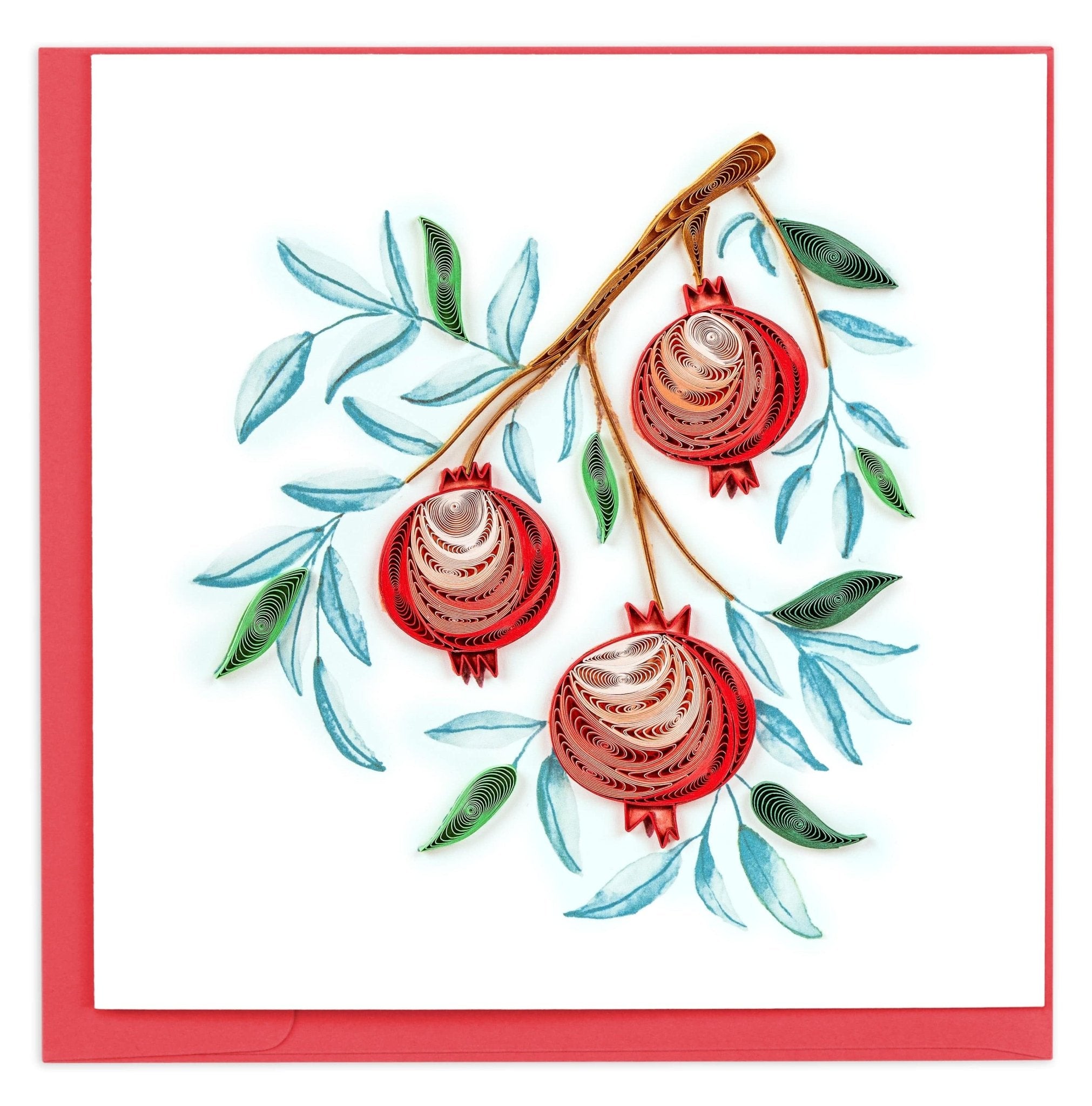 Quilled Pomegranate Branch Greeting Card - Quilling Card - Greeting Card