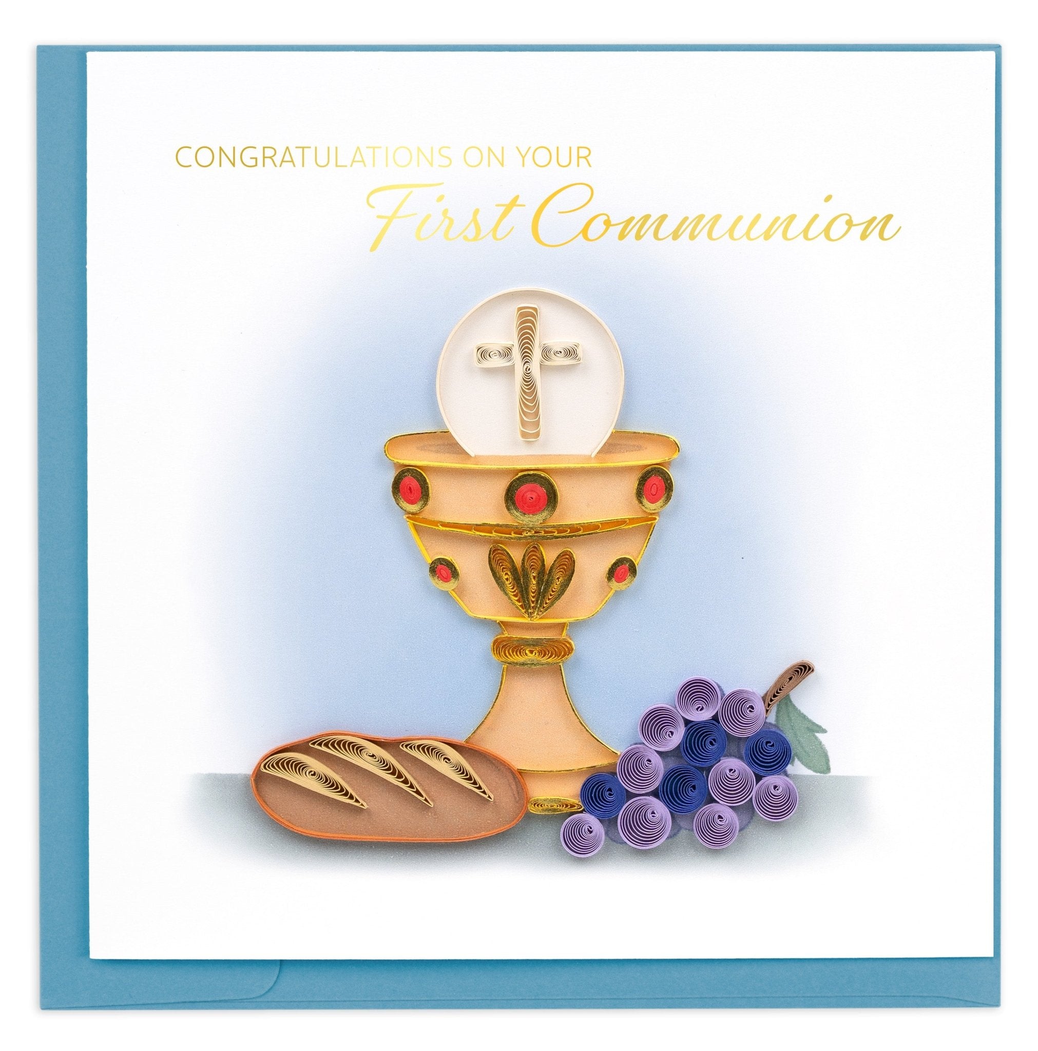 Quilled First Communion Greeting Card - Quilling Card - Greeting Card