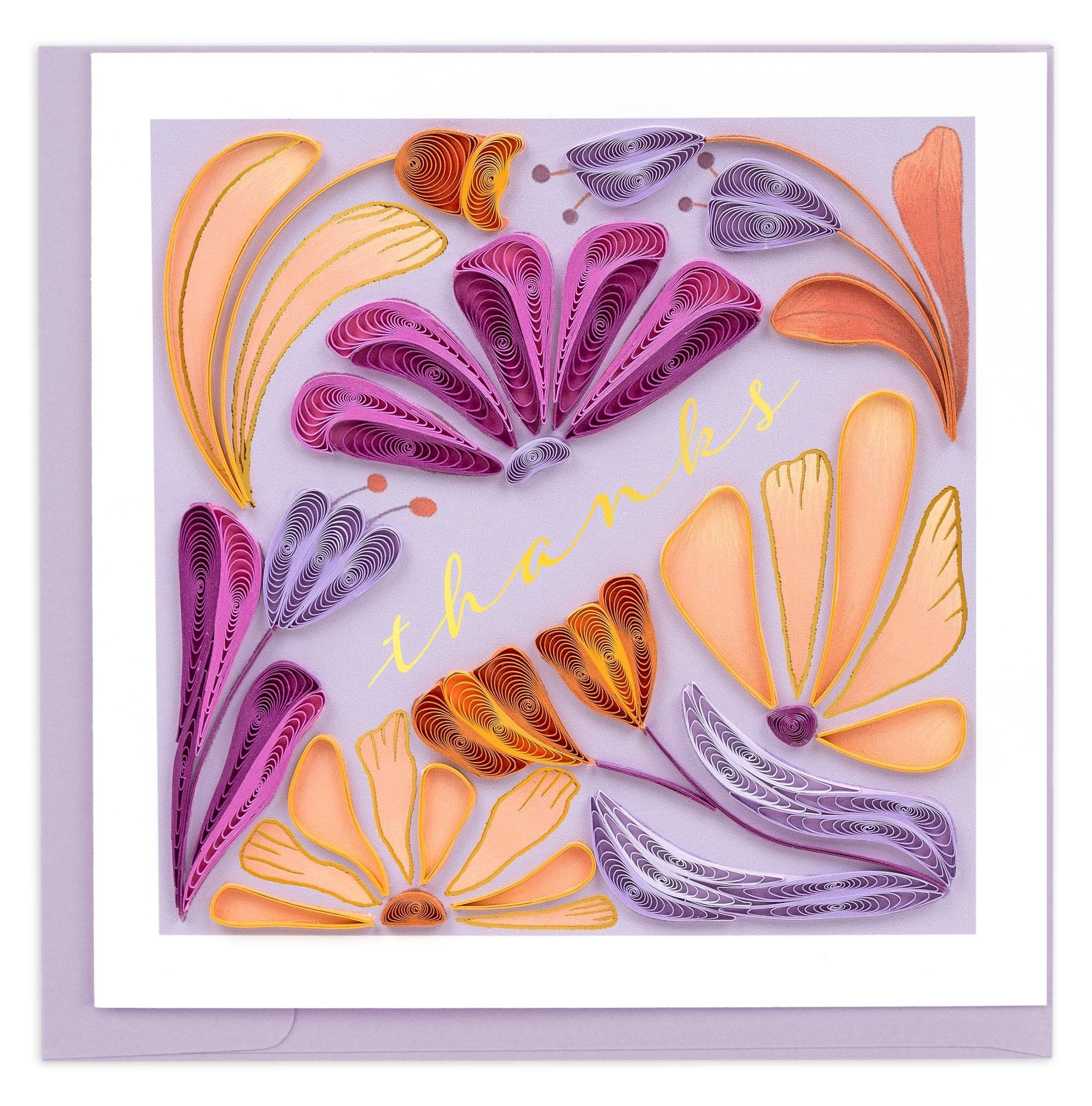 Quilled Bold Floral Thank You Greeting Card
