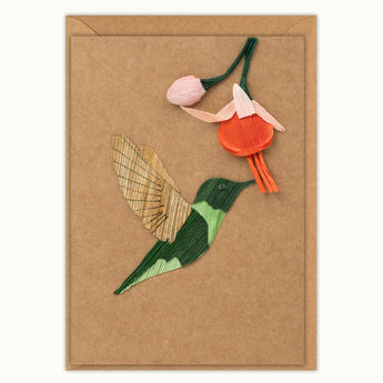 Bird with Flower Handmade Greeting Card - Quilling Card - Greeting Card