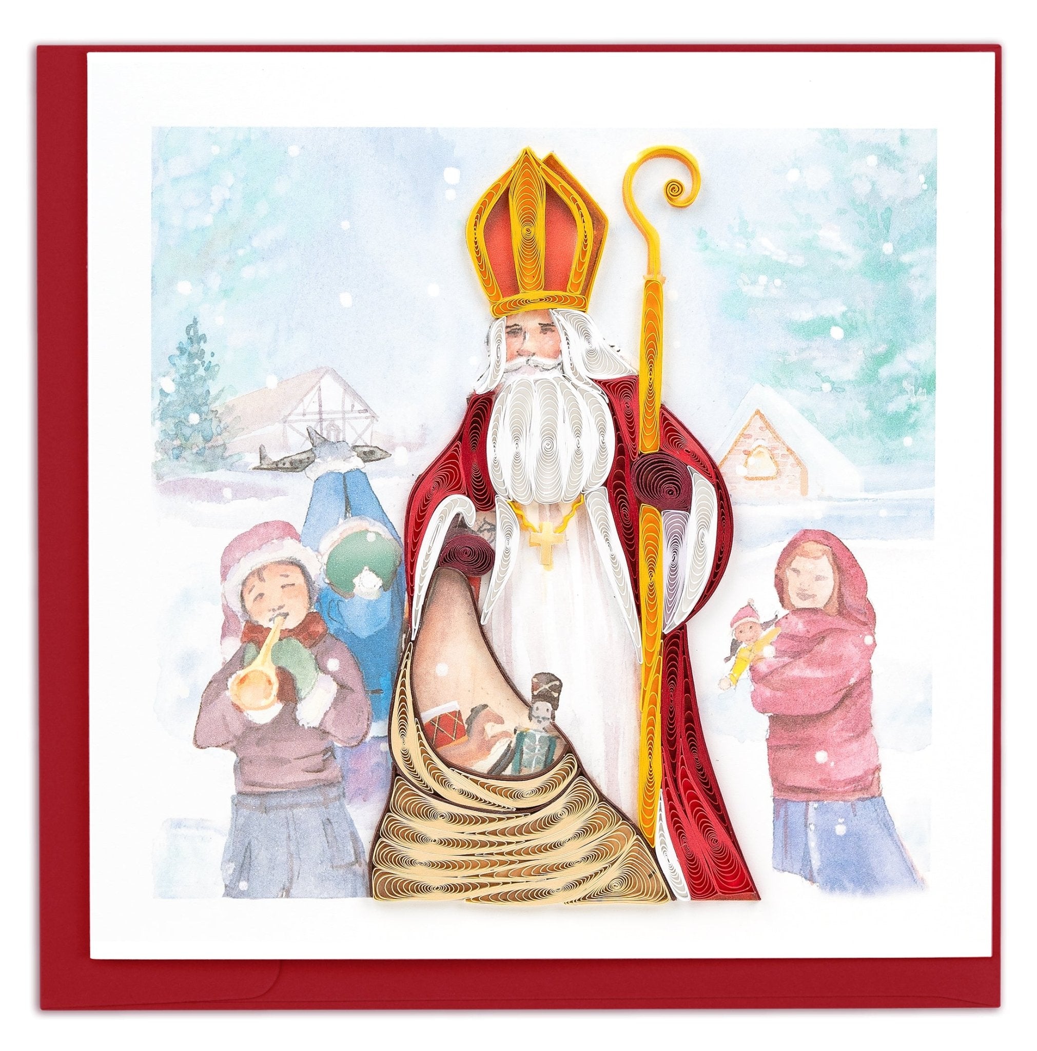 Quilled St. Nicholas Greeting Card - Quilling Card - Greeting Card