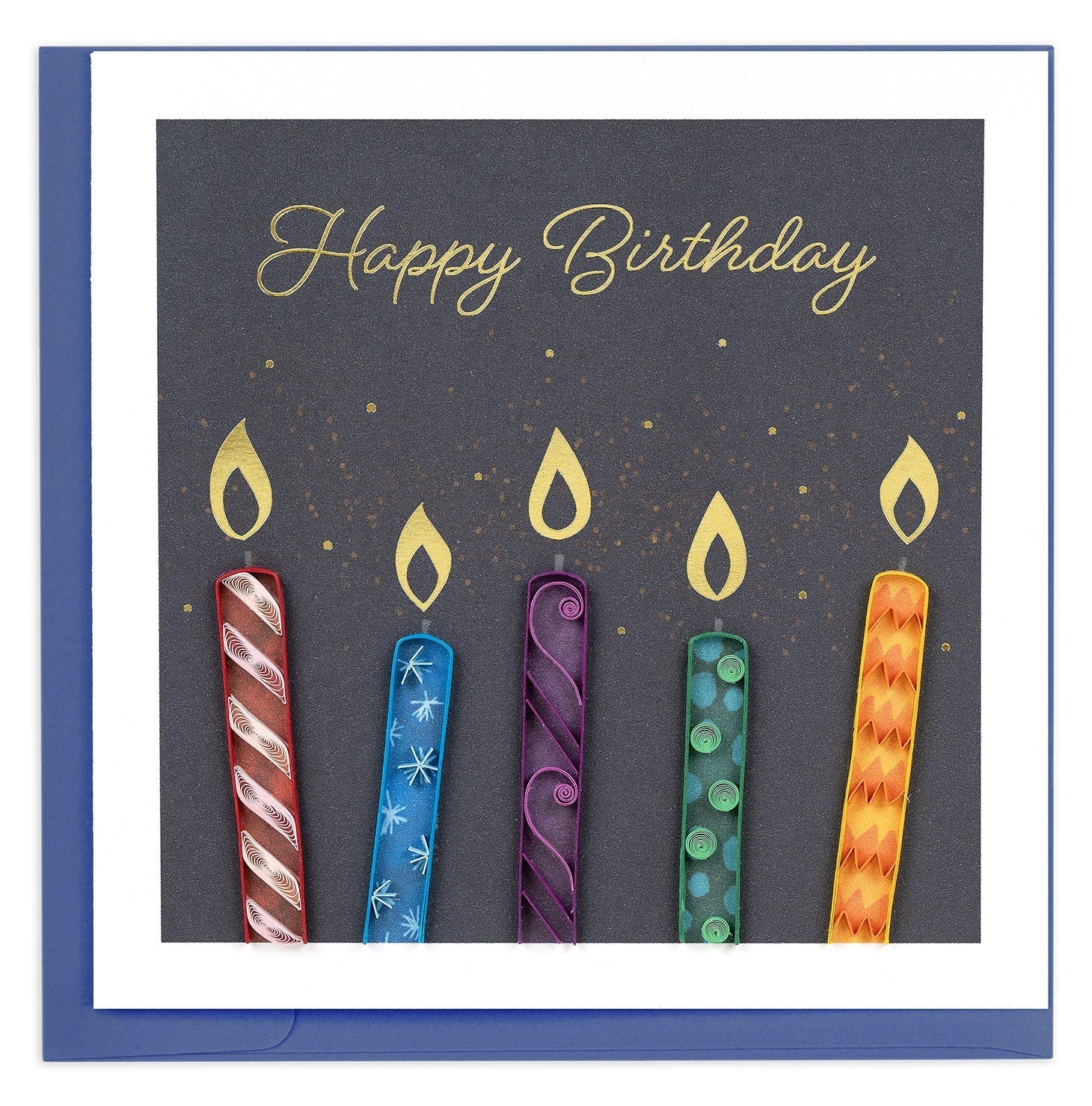 Quilled Make - a - Wish Candles Greeting Card - Quilling Card - Greeting Card