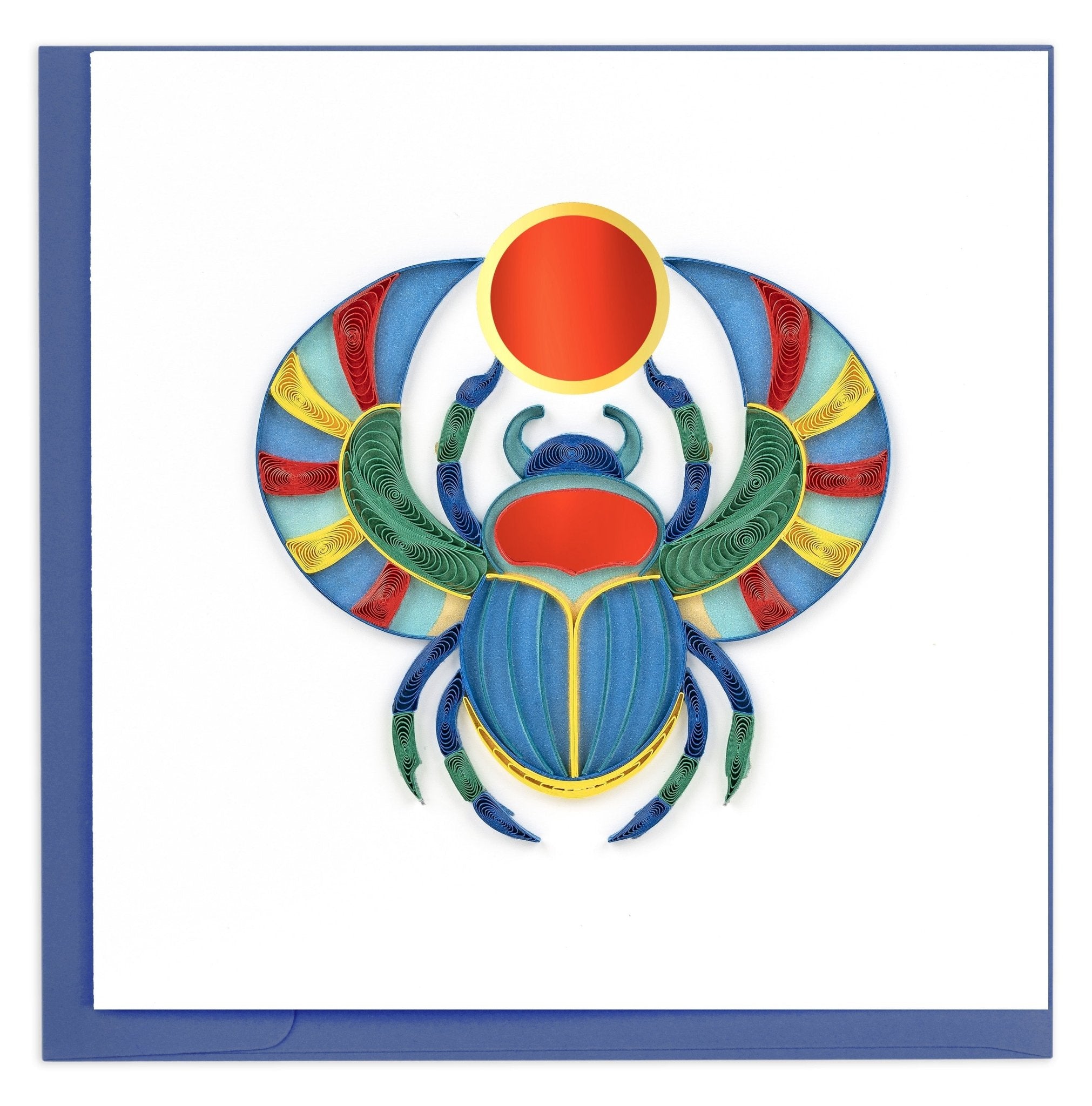 Quilled Egyptian Scarab Beetle Greeting Card - Quilling Card - Greeting Card