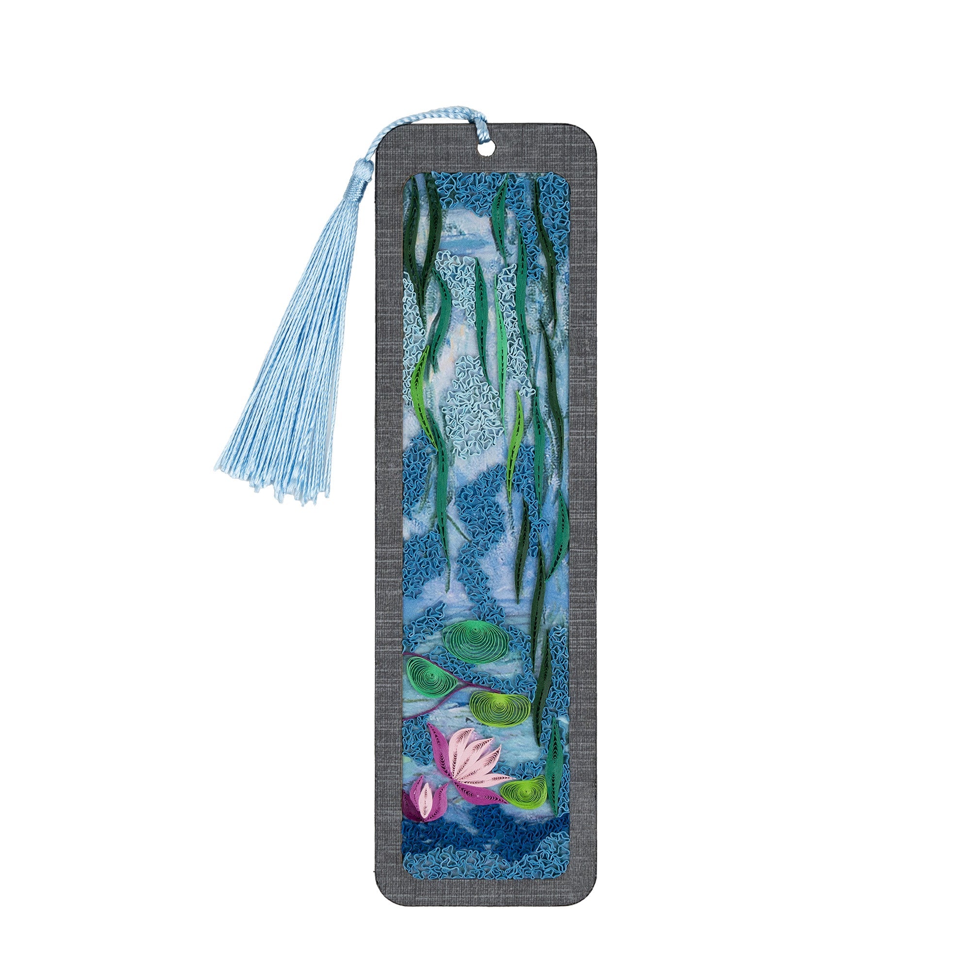 Water Lilies Quilling Art Bookmark | Monet - Quilling Card - Bookmark