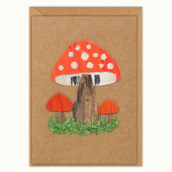 Wild Mushroom Handmade Greeting Card - Quilling Card - Greeting Card