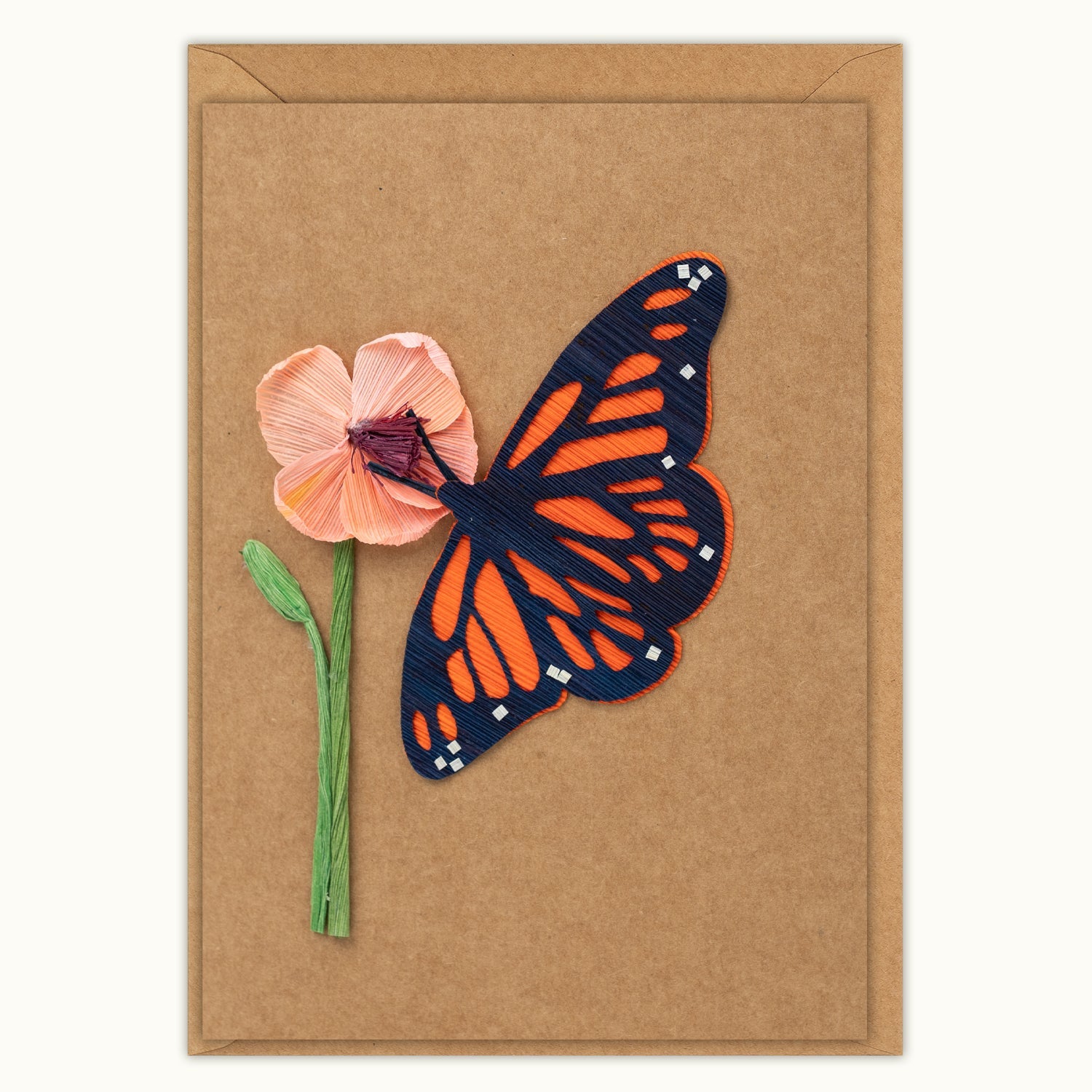 Monarch Butterfly Handmade Card - Quilling Card - Greeting Card