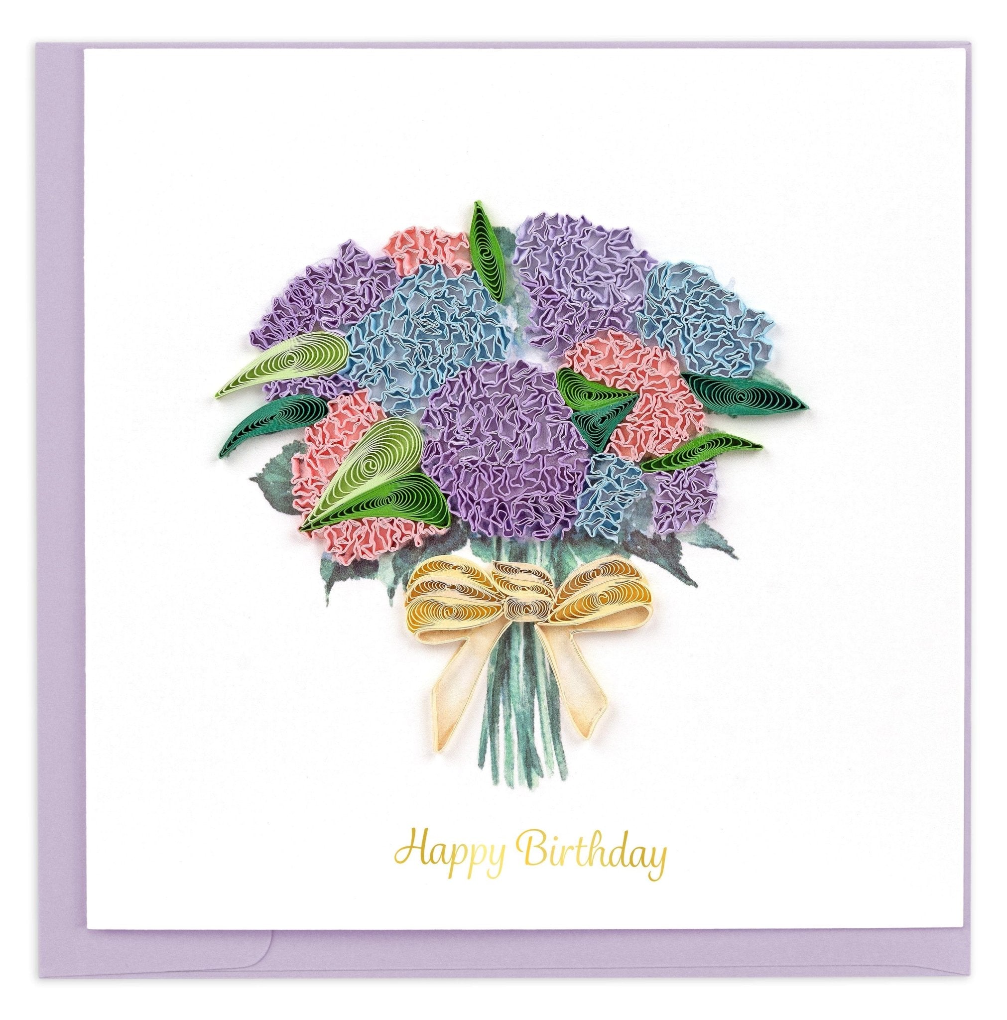 Quilled Hydrangea Bouquet Birthday Card - Quilling Card - Greeting Card