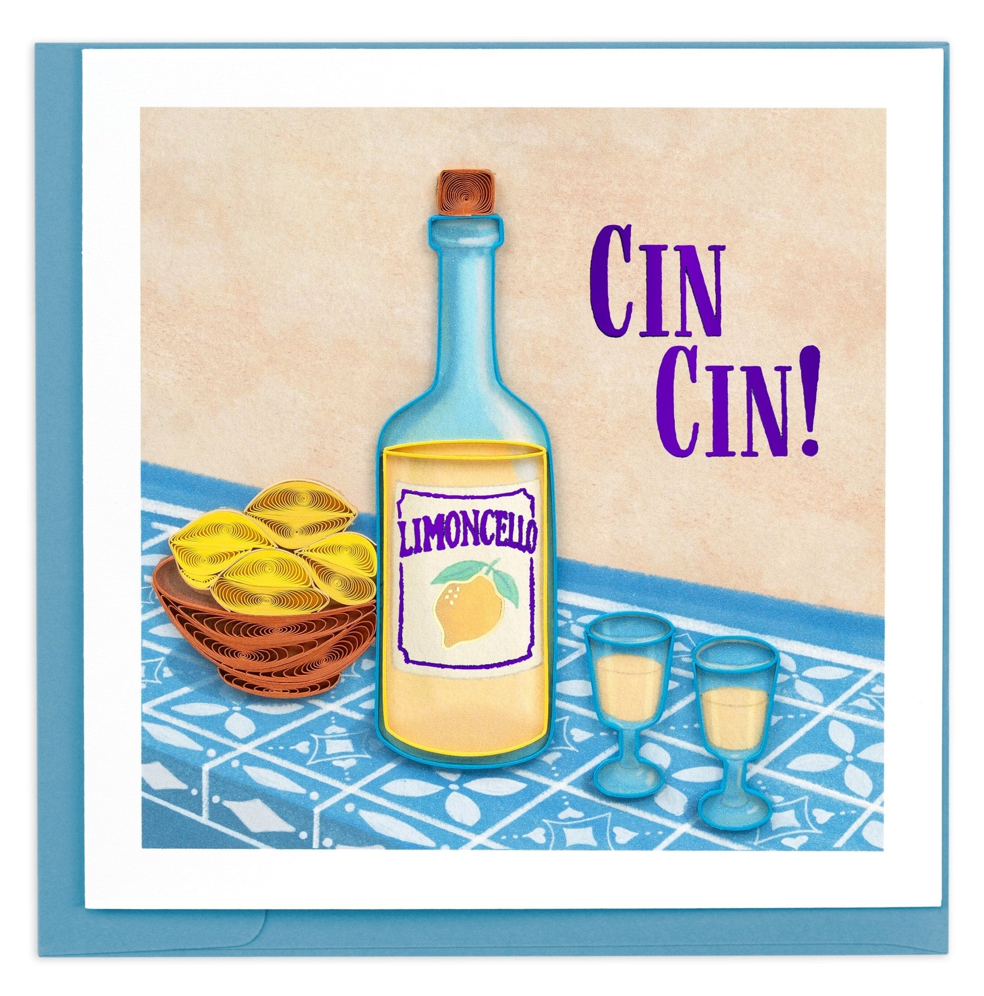 Quilled Limoncello (Italian) Greeting Card - Quilling Card - Greeting Card