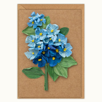 Blue Hydrangeas Handmade Card - Quilling Card - Greeting Card