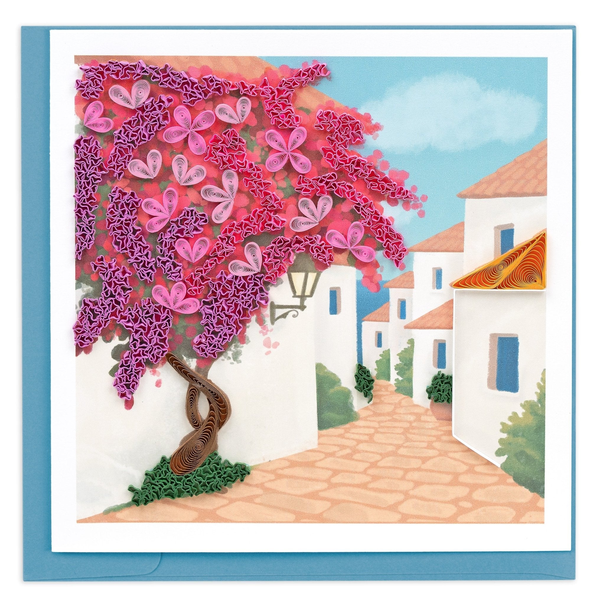 Quilled Bougainvillea Greeting Card - Quilling Card - Greeting Card