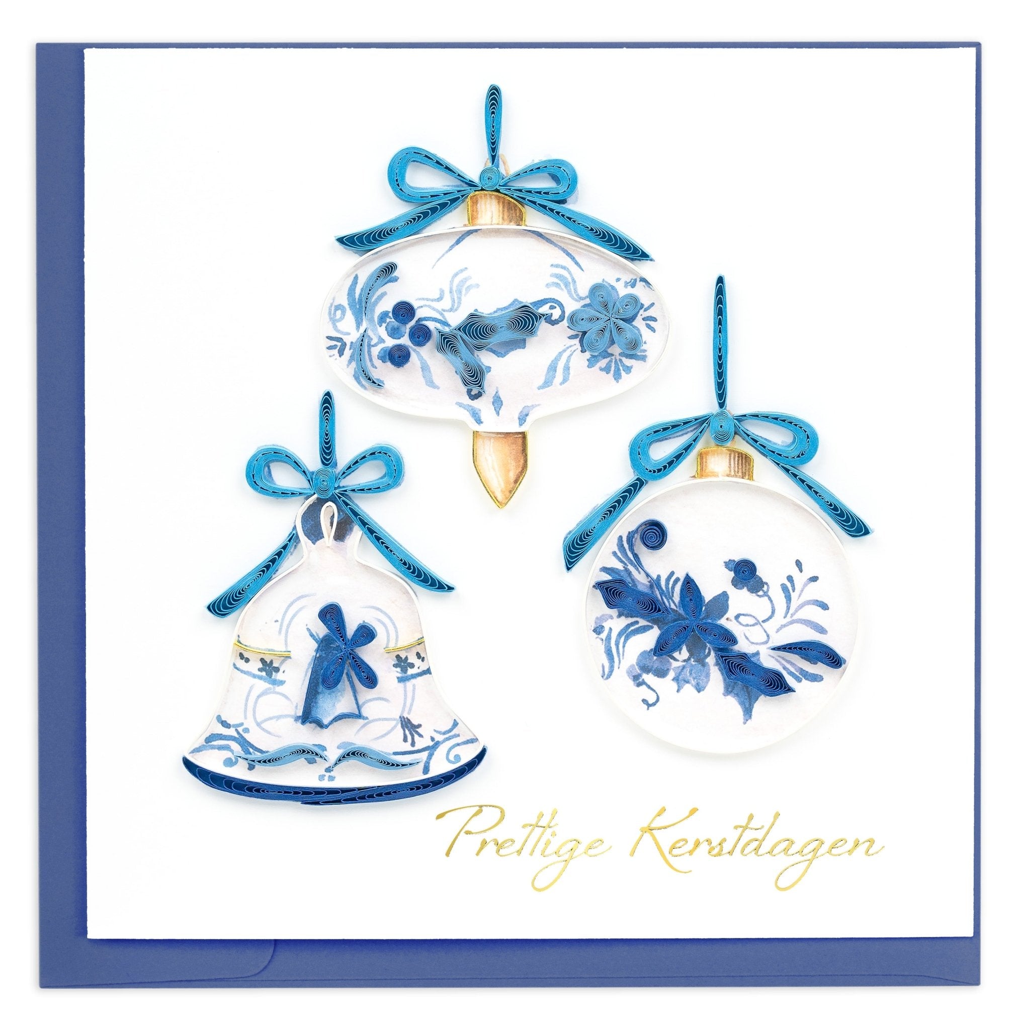 Quilled Delft Blue Ornaments (Dutch) Greeting Card - Quilling Card - Greeting Card