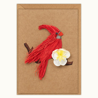Cardinal Handmade Card - Quilling Card - Greeting Card